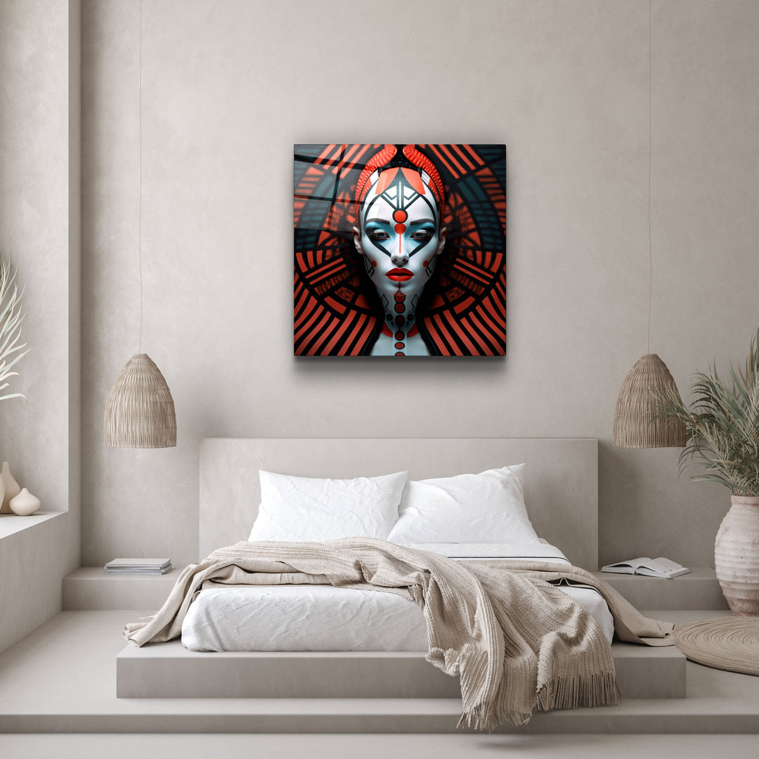 ."Red Queen". Designers Collection Glass Wall Art