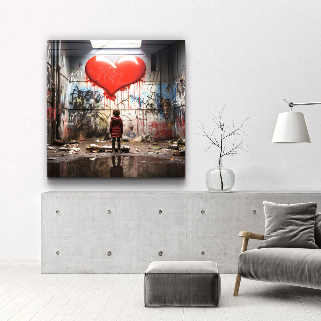 ."Love Me". Designers Collection Glass Wall Art