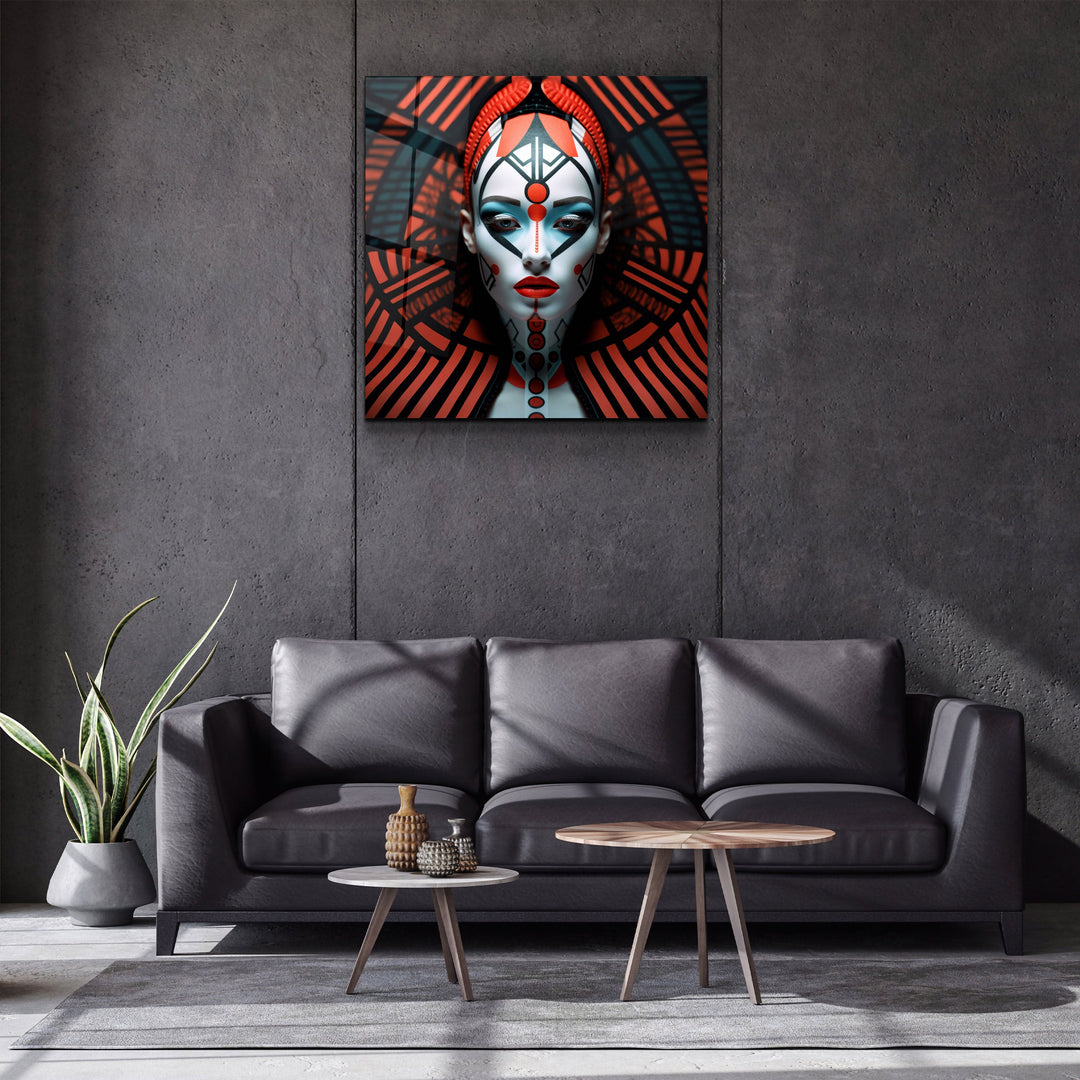 ."Red Queen". Designers Collection Glass Wall Art
