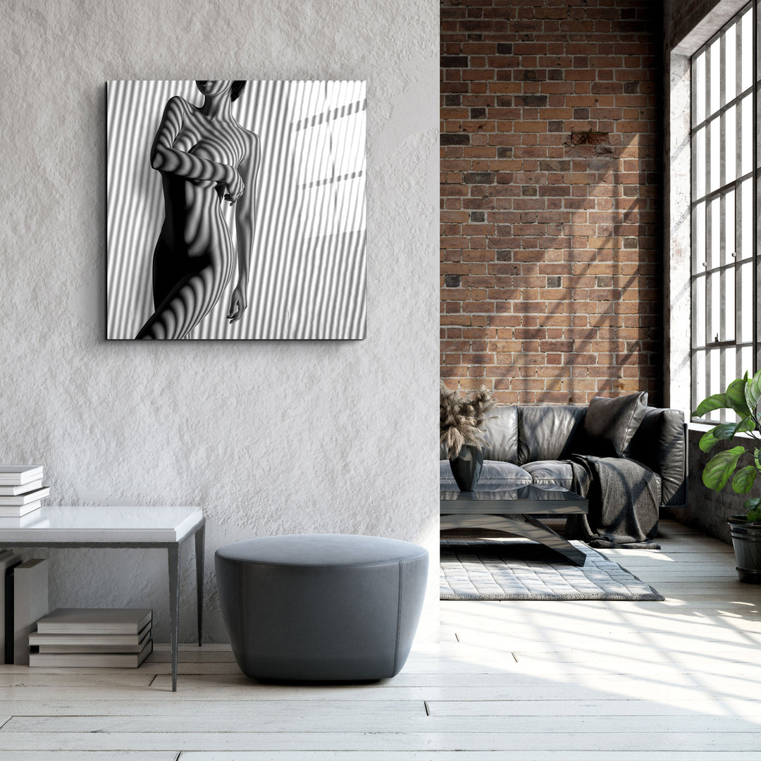 ."Naked Shadows V2". Designers Collection Glass Wall Art