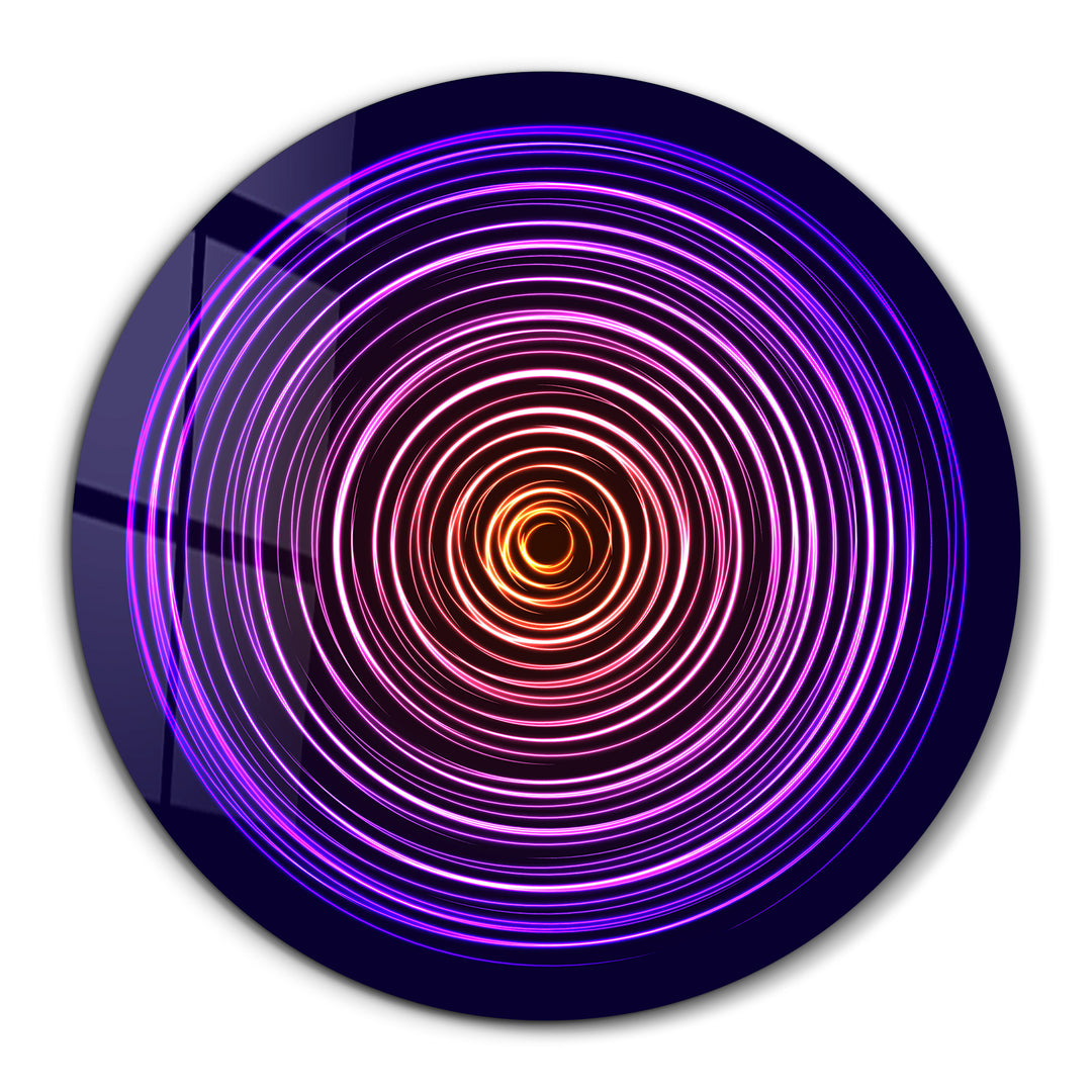 ・"Purple Swirl"・Rounded Glass Wall Art