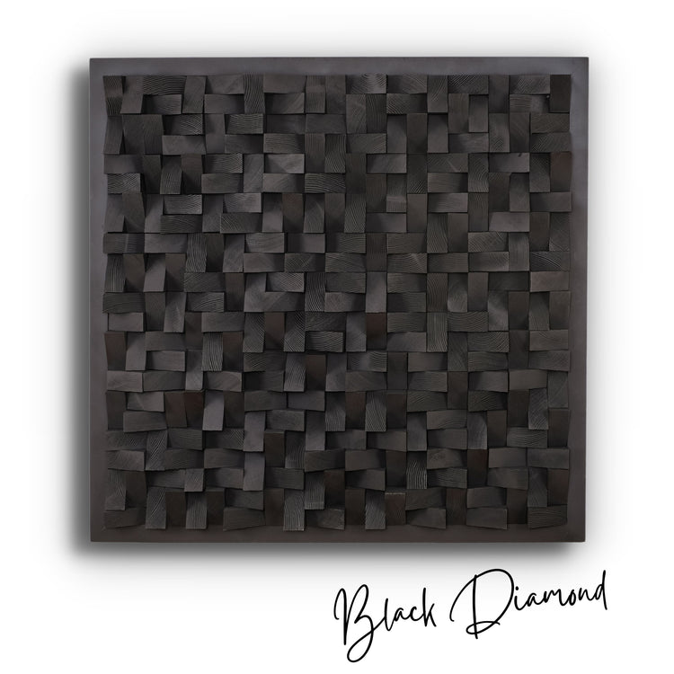 ・"Black Diamond Wall Sculpture"・Premium Wood Handmade Wall Sculpture - Limited Edition | Artdesigna Glass Printing Wall Arts.
