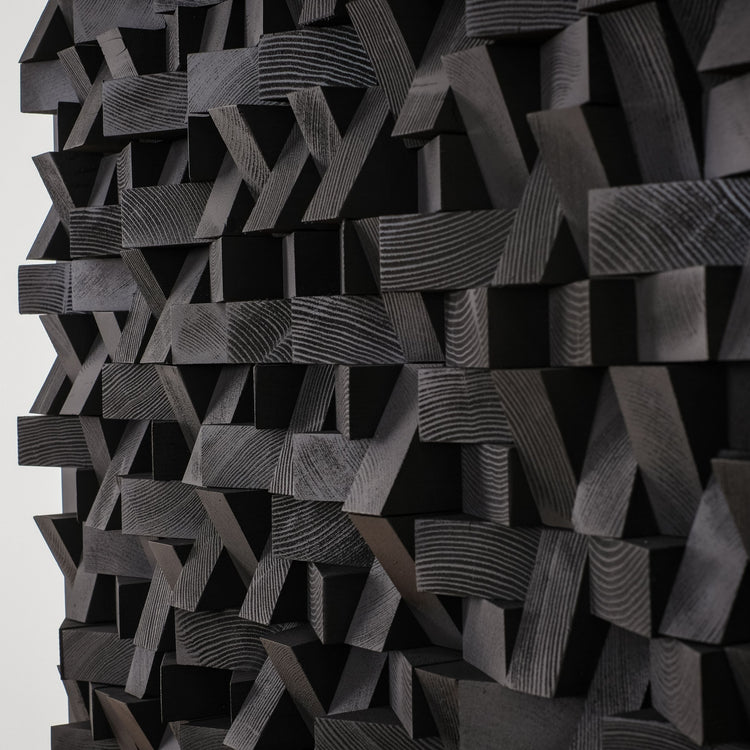・"Black Diamond Wall Sculpture"・Premium Wood Handmade Wall Sculpture - Limited Edition | Artdesigna Glass Printing Wall Arts.