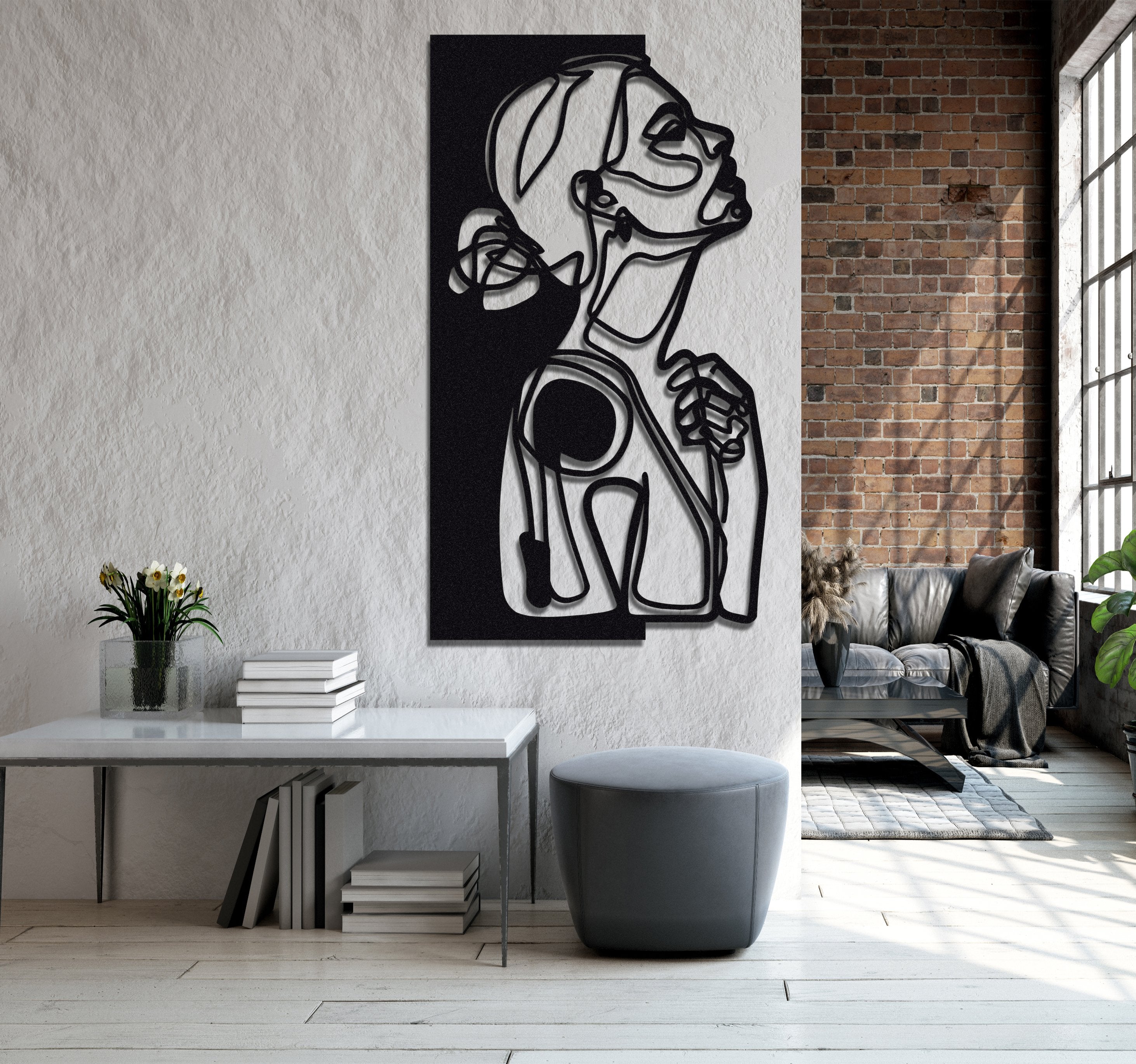 ・"Line Art Woman"・Premium Metal Wall Art - Limited Edition | Artdesigna Glass Printing Wall Arts.