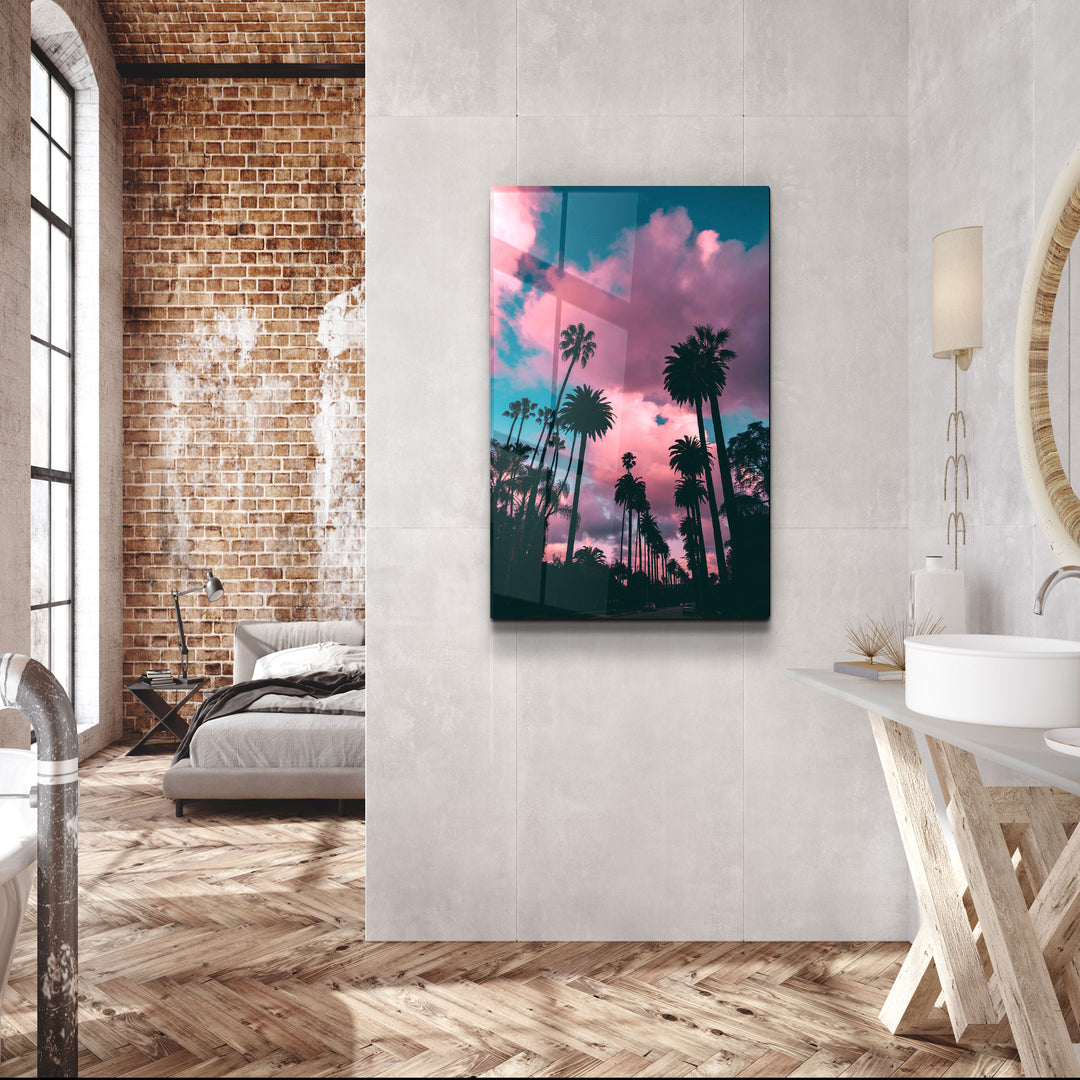 ・"Pink Sky"・Designer's Collection Glass Wall Art