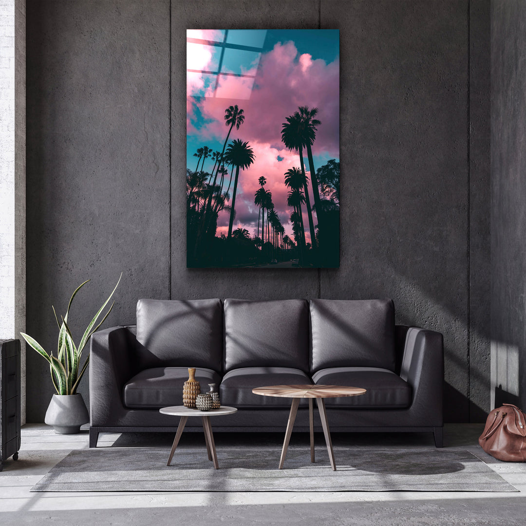 ・"Pink Sky"・Designer's Collection Glass Wall Art