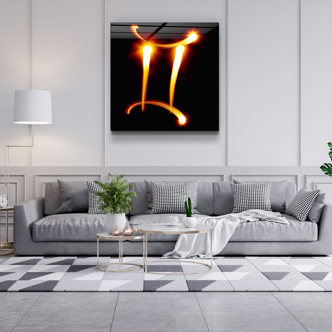 ."Gemini Zodiac Symbol". Glass Wall Art | Artdesigna Glass Printing Wall Arts.