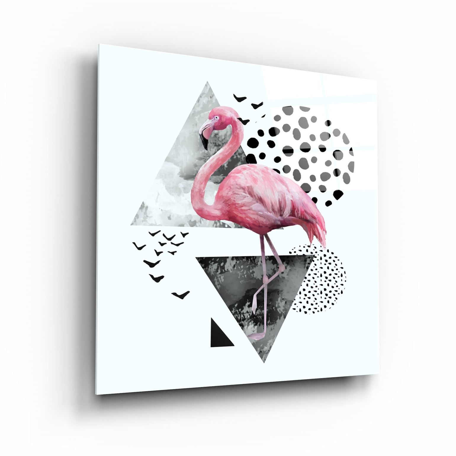 ・"Flamingo"・Glass Wall Art | Artdesigna Glass Printing Wall Arts.