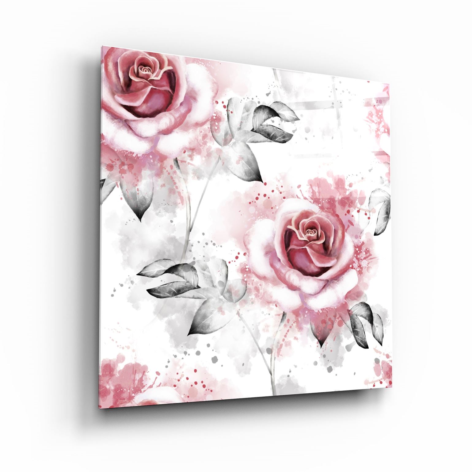 ・"Pink rose"・Glass Wall Art | Artdesigna Glass Printing Wall Arts.
