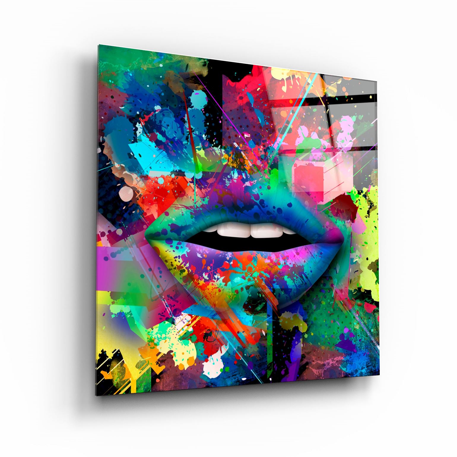 ・"Abstract Lips"・Glass Wall Art | Artdesigna Glass Printing Wall Arts.
