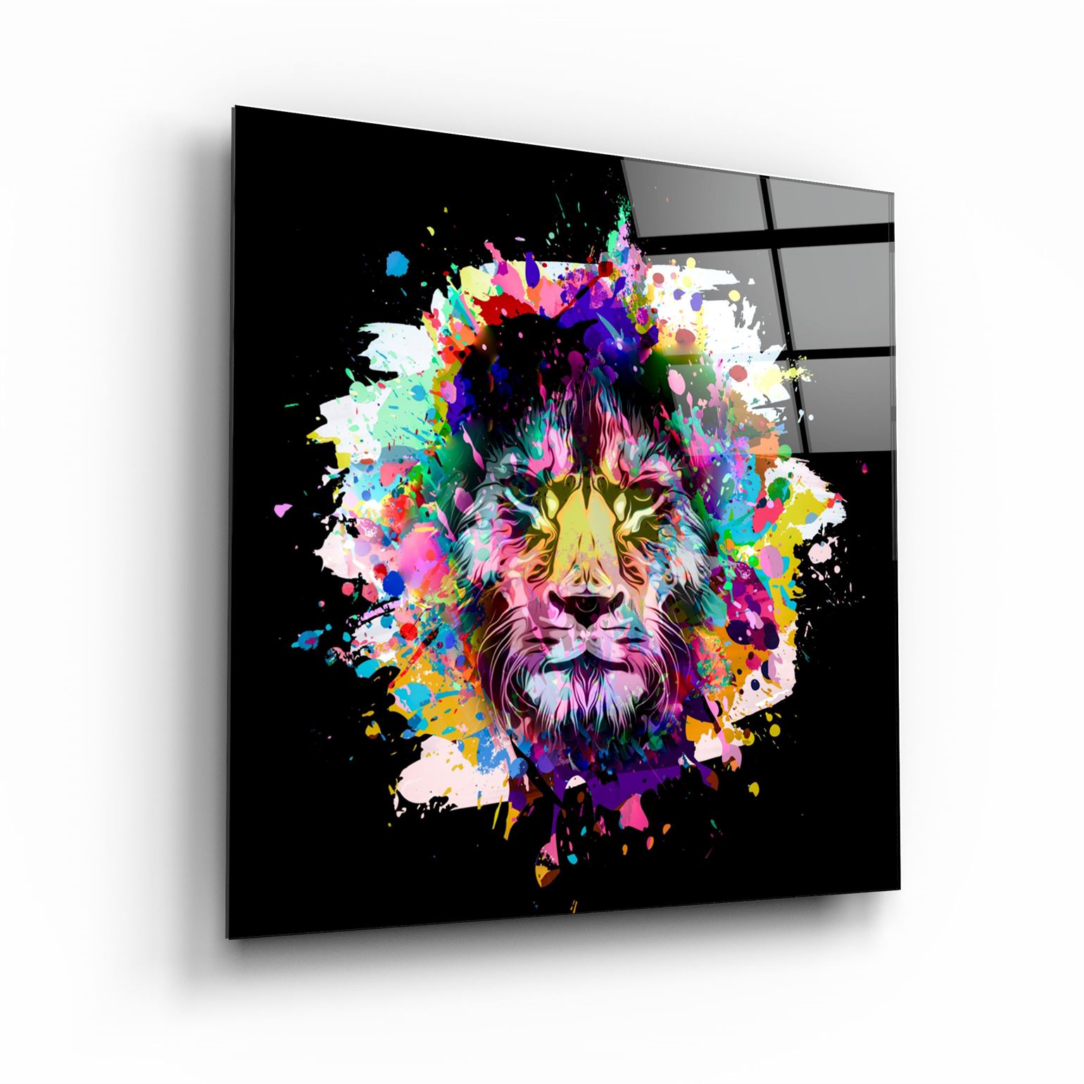 ・"Lion Abstract"・Glass Wall Art | Artdesigna Glass Printing Wall Arts.