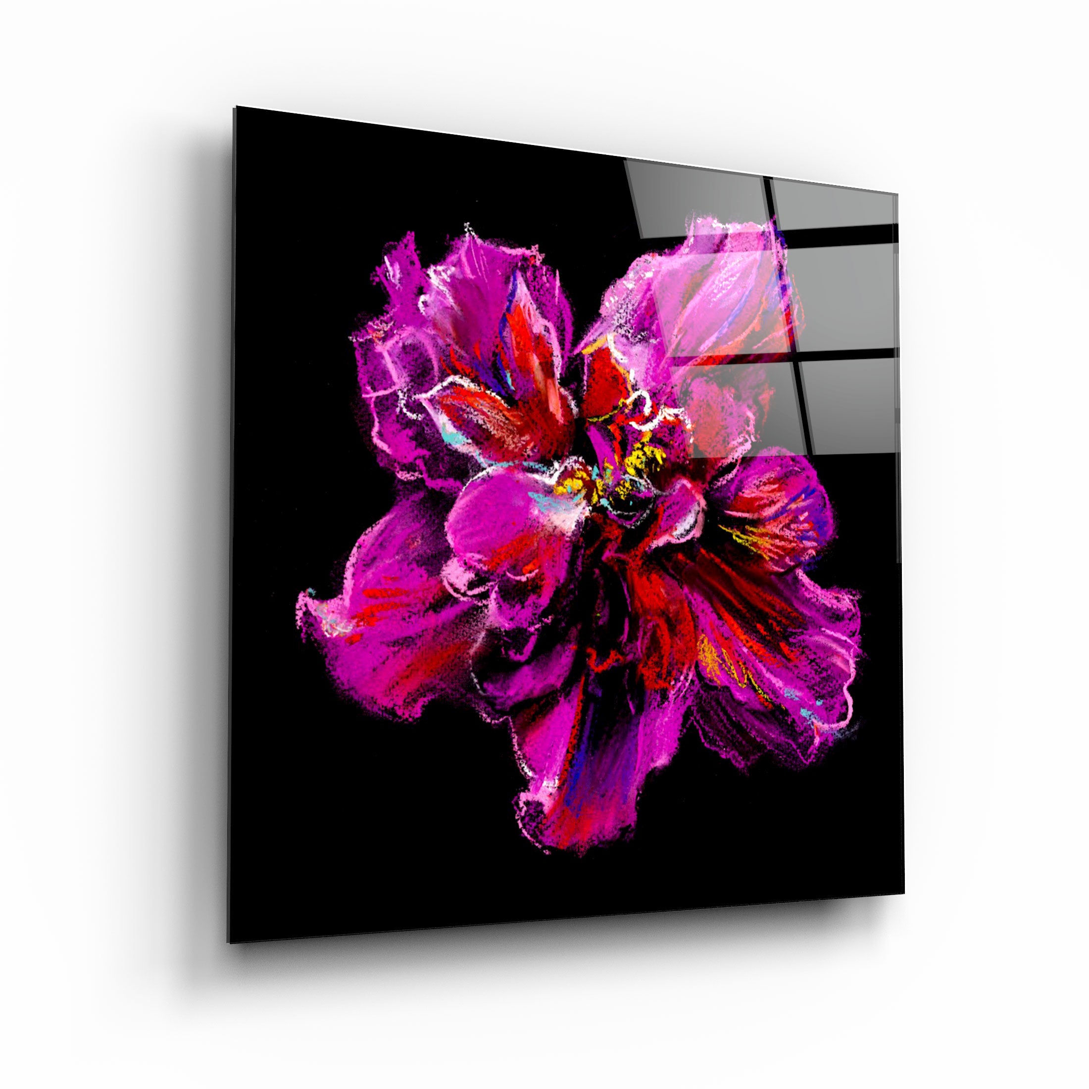 ・"Abstract Purple Flower"・Glass Wall Art | Artdesigna Glass Printing Wall Arts.