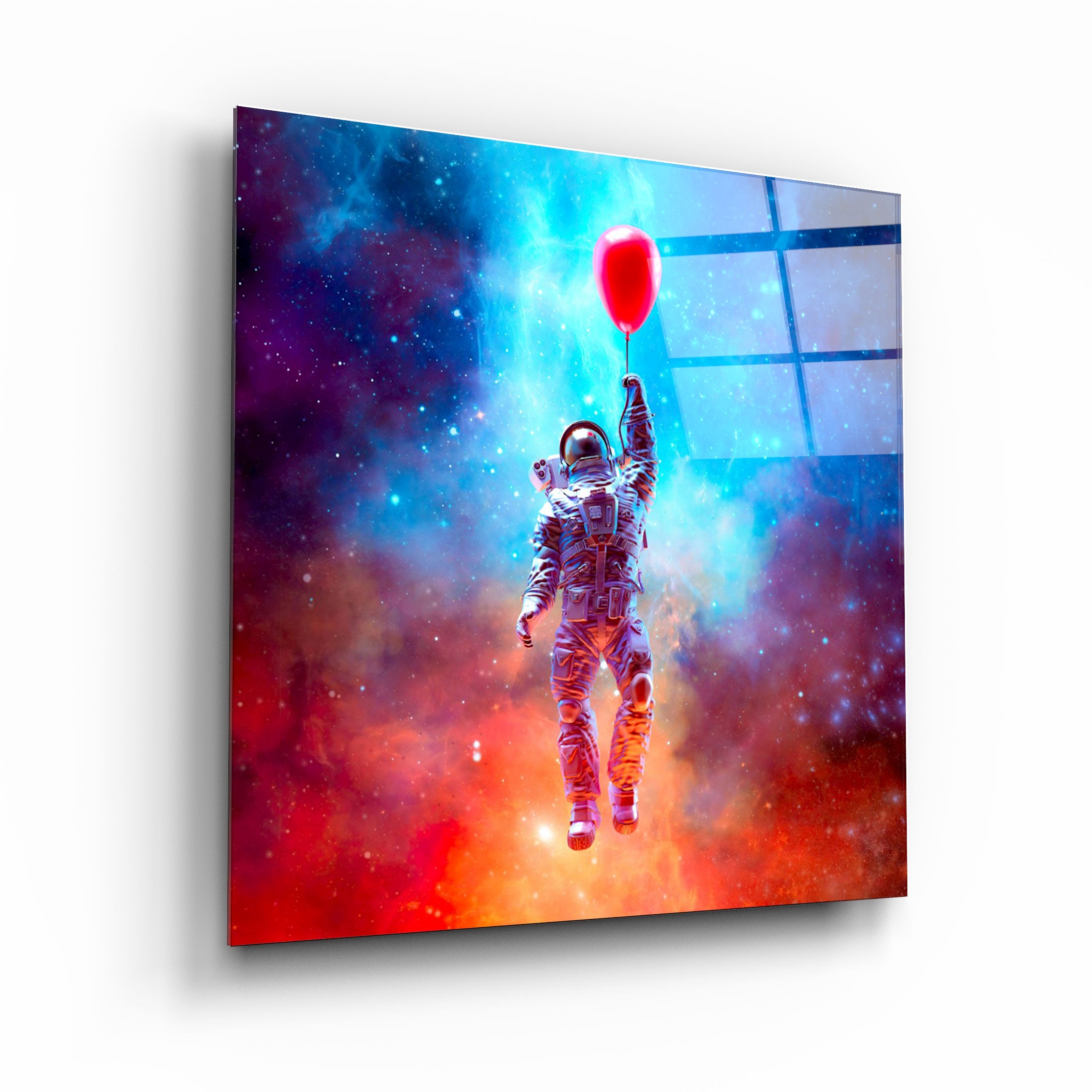 ・"Astronaut in the Sky and Baloon"・Glass Wall Art | Artdesigna Glass Printing Wall Arts.