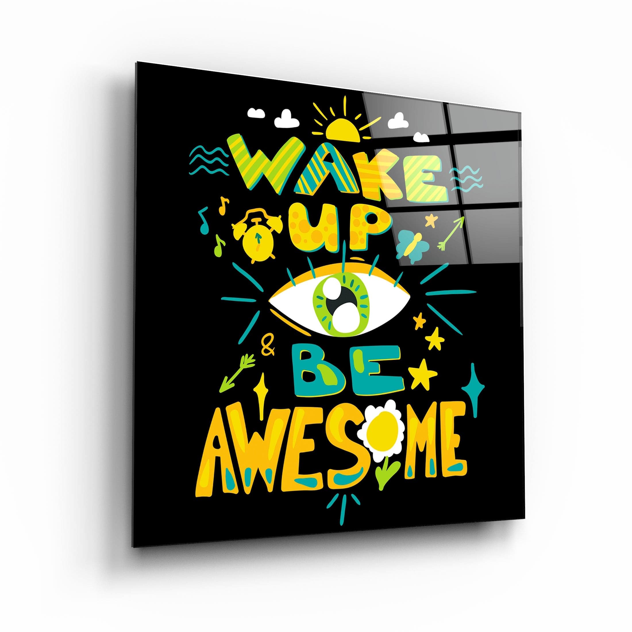 ・"Be Awesome"・Glass Wall Art | Artdesigna Glass Printing Wall Arts.