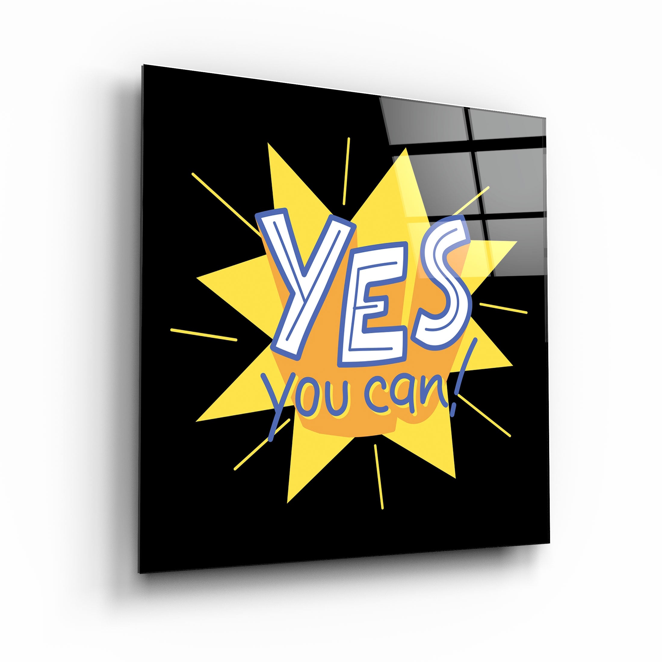 ・"Yes You Can"・Glass Wall Art | Artdesigna Glass Printing Wall Arts.