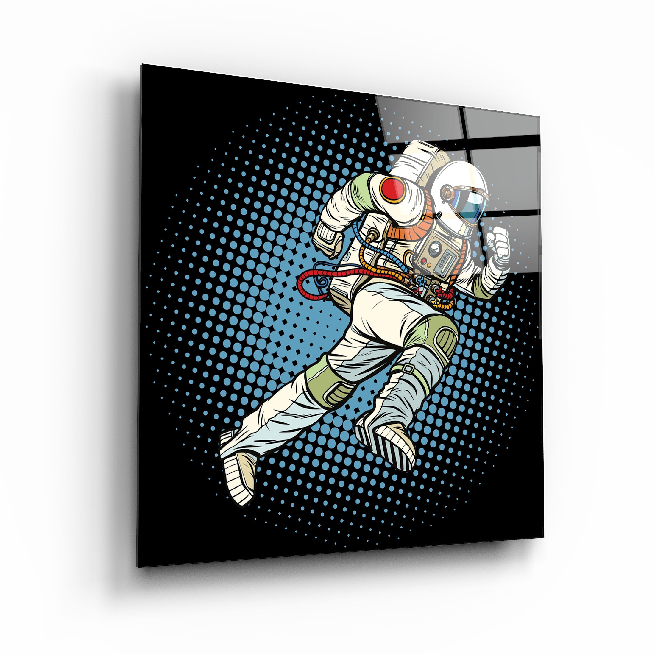 ・"Cartoon Astronaut"・Glass Wall Art | Artdesigna Glass Printing Wall Arts.
