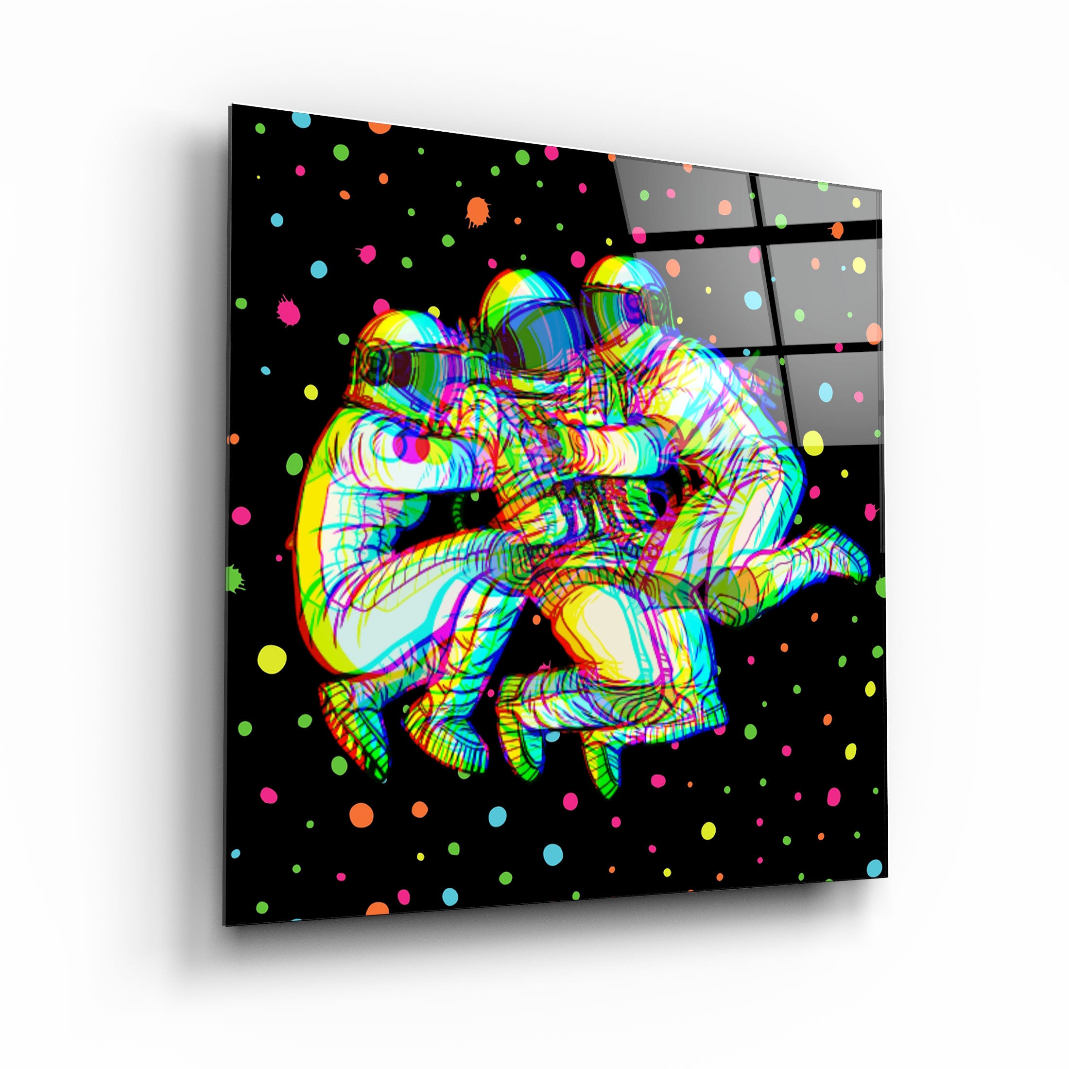 ・"Colourful Cartoon Astronauts"・Glass Wall Art | Artdesigna Glass Printing Wall Arts.