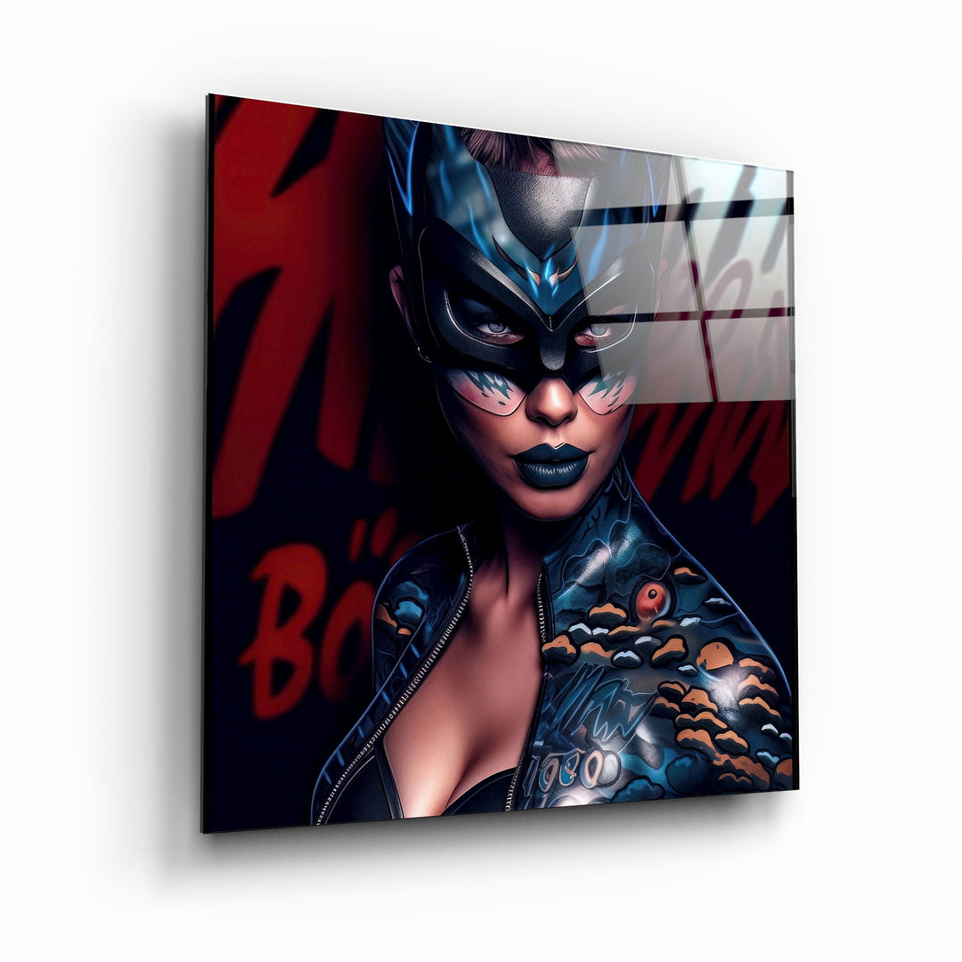 ."Tattooed v4". Designer's Collection Glass Wall Art