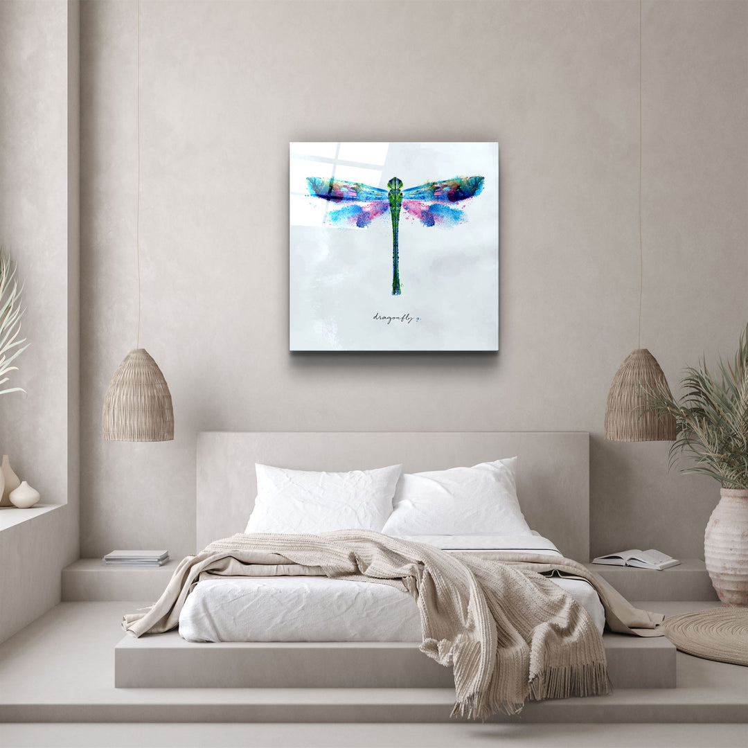 ・"Dragonfly"・Glass Wall Art | Artdesigna Glass Printing Wall Arts.