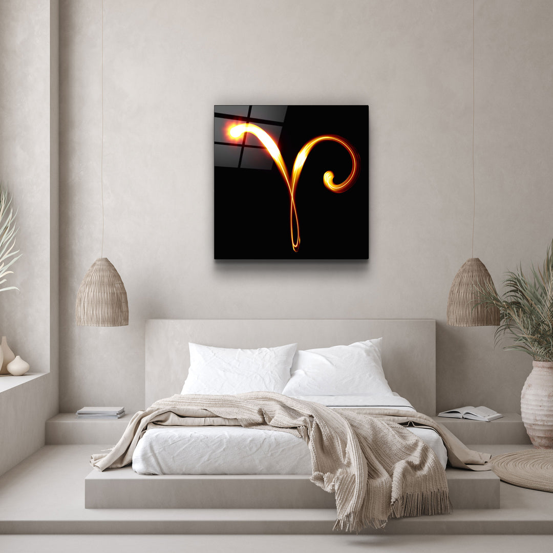 ."Aries Zodiac Symbol". Glass Wall Art | Artdesigna Glass Printing Wall Arts.