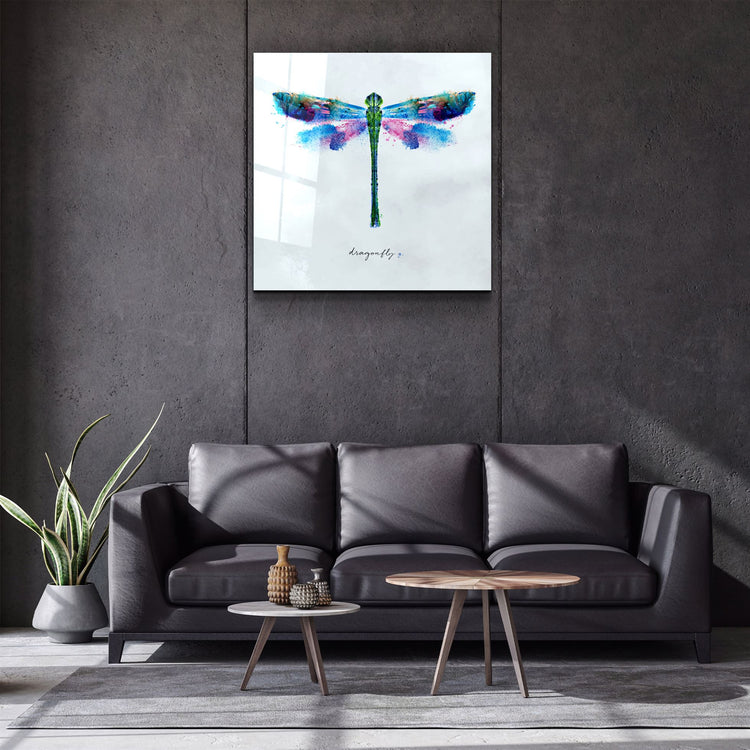 ・"Dragonfly"・Glass Wall Art | Artdesigna Glass Printing Wall Arts.