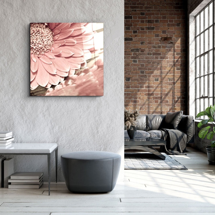 ・"Pink Flower"・Glass Wall Art | Artdesigna Glass Printing Wall Arts.