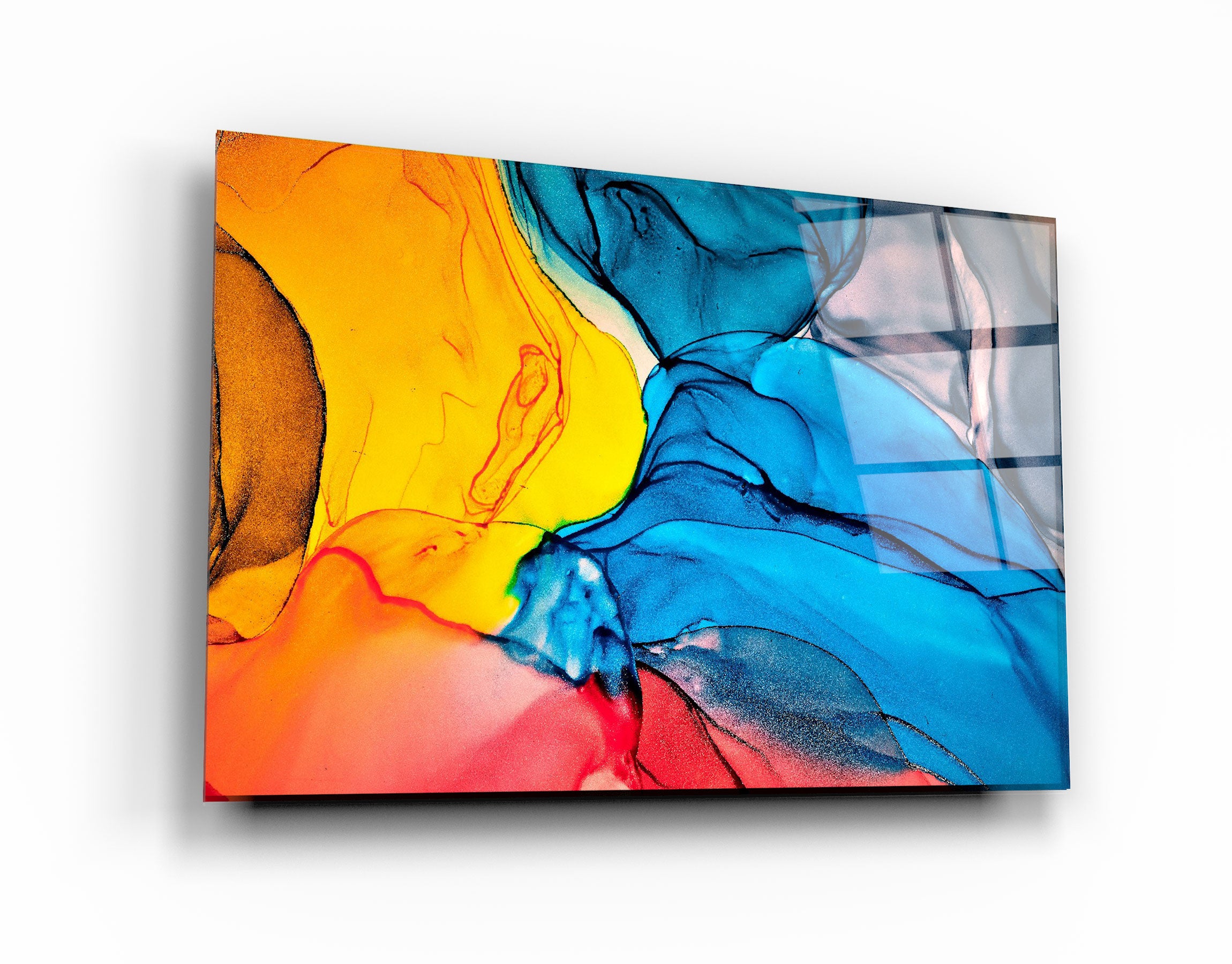 ・"Colorful Wave Pattern"・Glass Wall Art | Artdesigna Glass Printing Wall Arts.