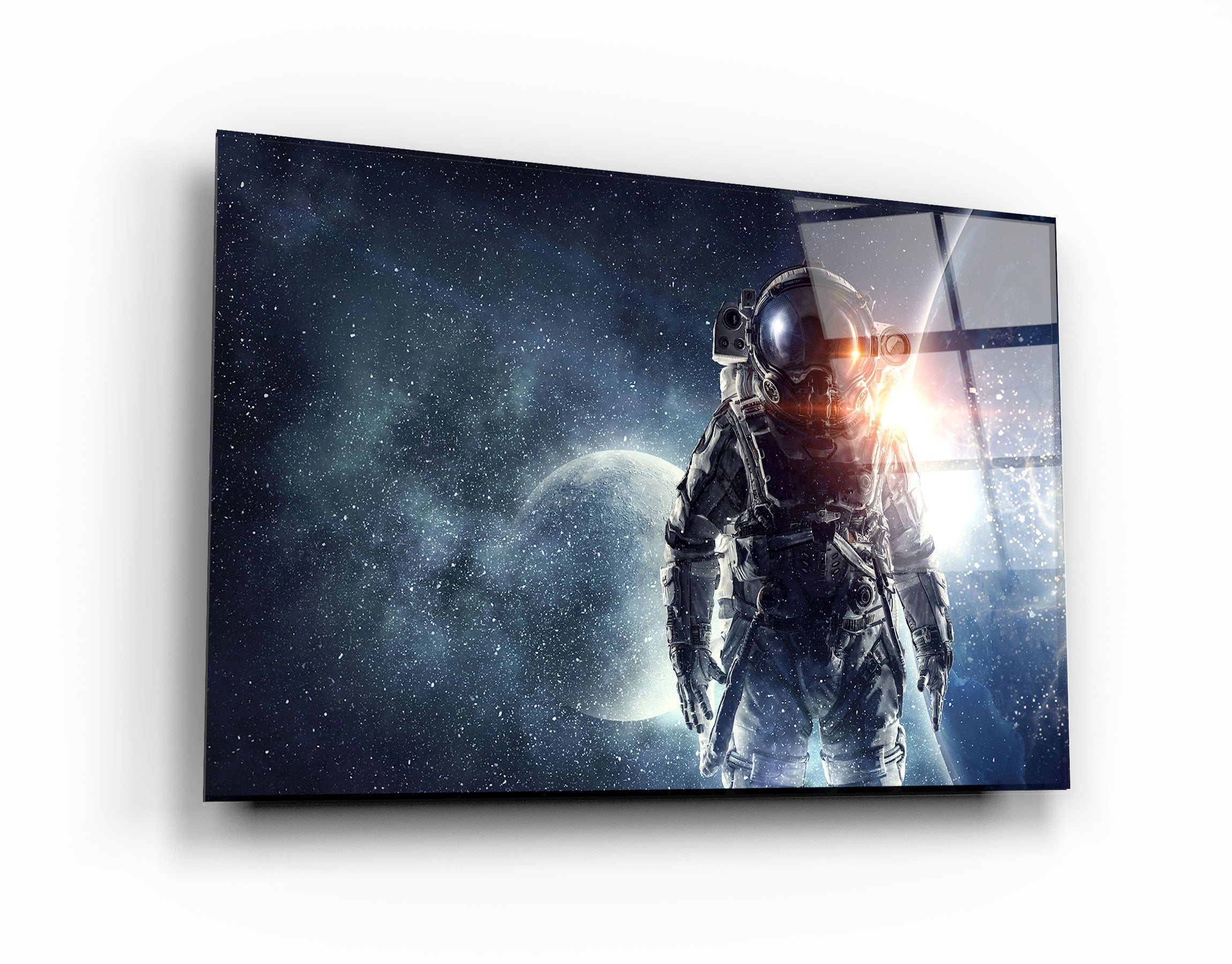 ・"The Cool Astronaut In Space"・Glass Wall Art | Artdesigna Glass Printing Wall Arts.
