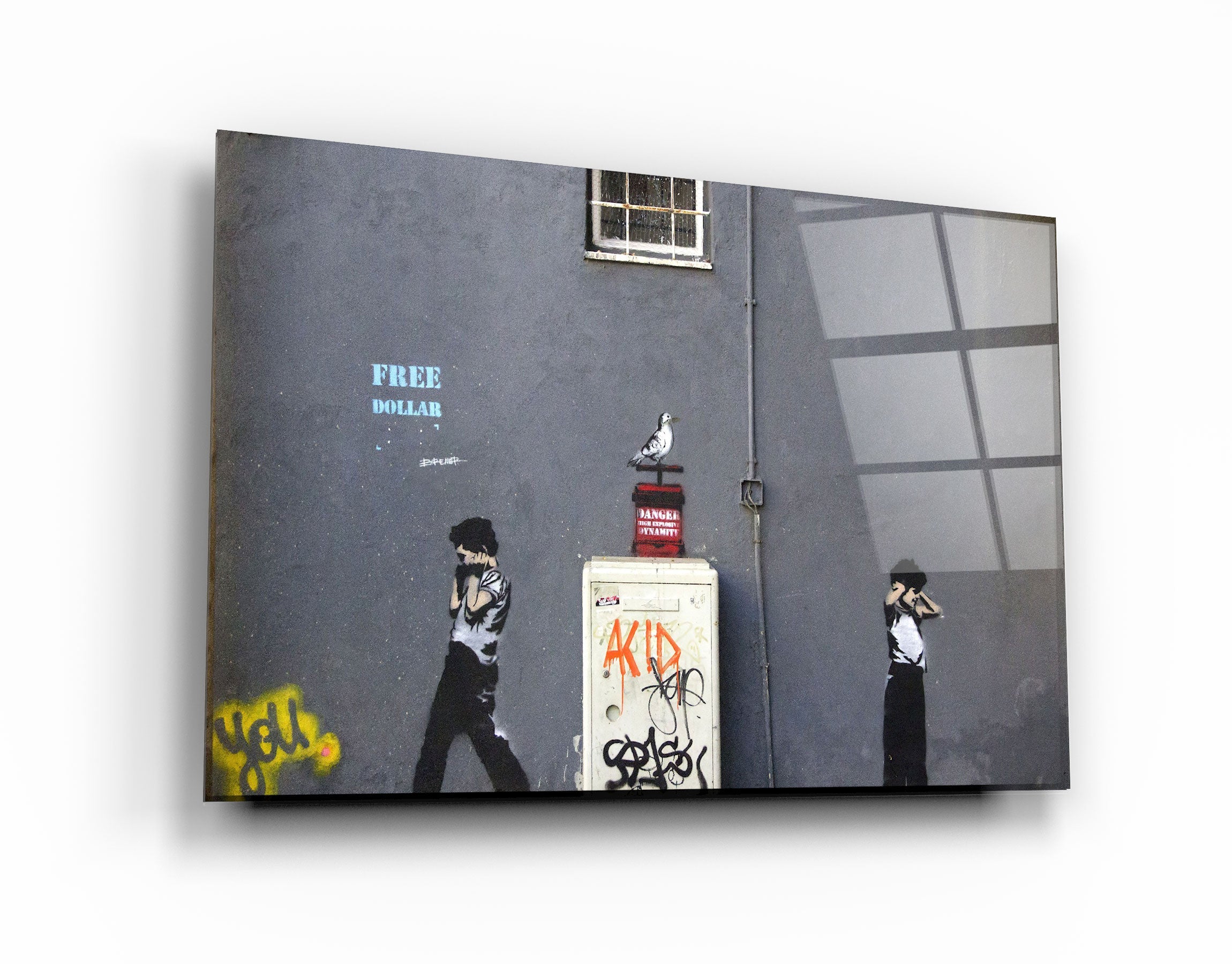 ・"Banksy - Dynamite"・Glass Wall Art | Artdesigna Glass Printing Wall Arts.