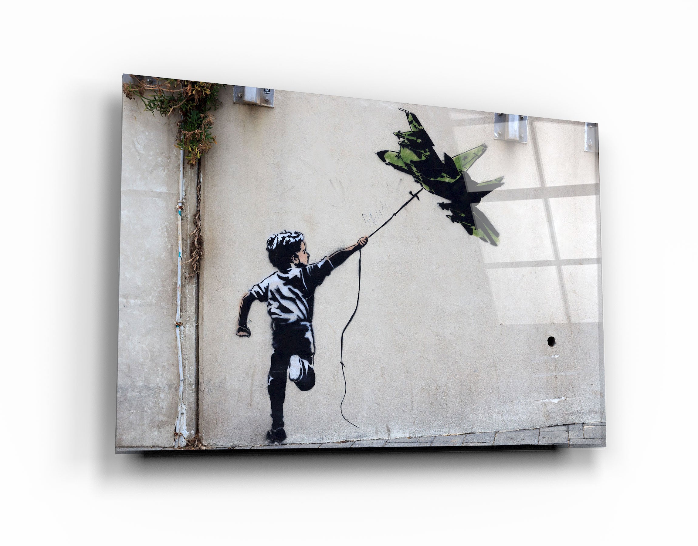 ・"Banksy - Fighter Jet Kite"・Glass Wall Art | Artdesigna Glass Printing Wall Arts.