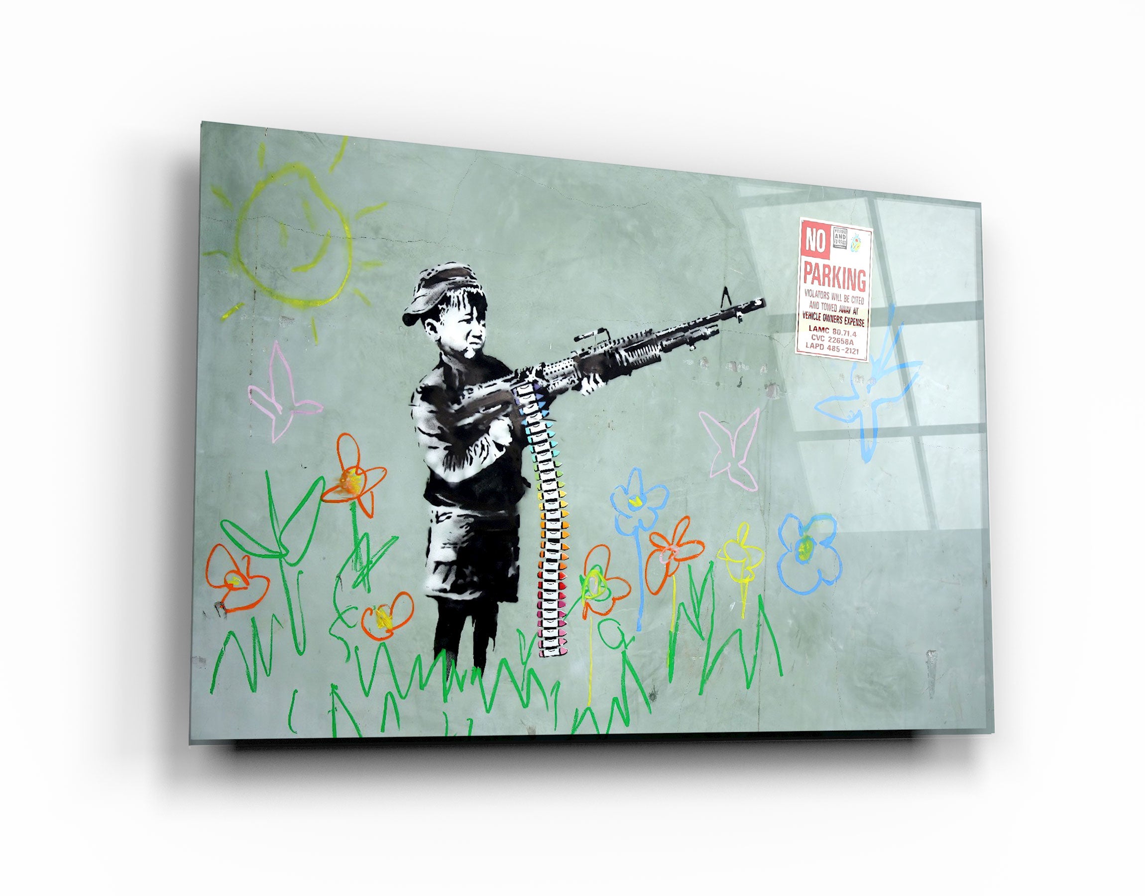 ・"Banksy - No Parking"・Glass Wall Art | Artdesigna Glass Printing Wall Arts.