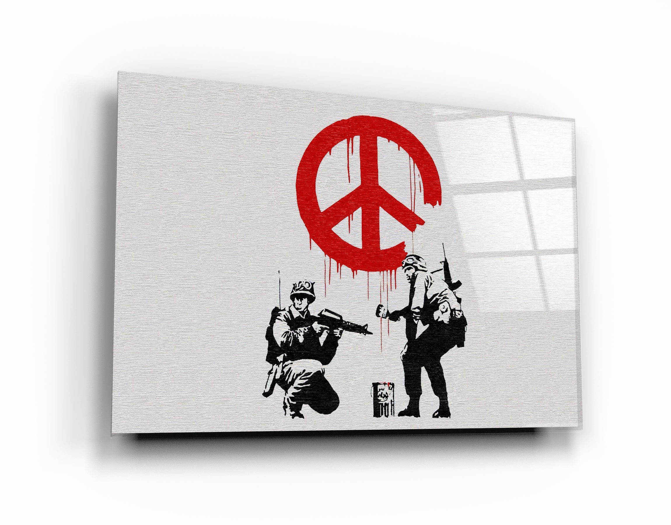・"Banksy - Anti-War"・Glass Wall Art | Artdesigna Glass Printing Wall Arts.
