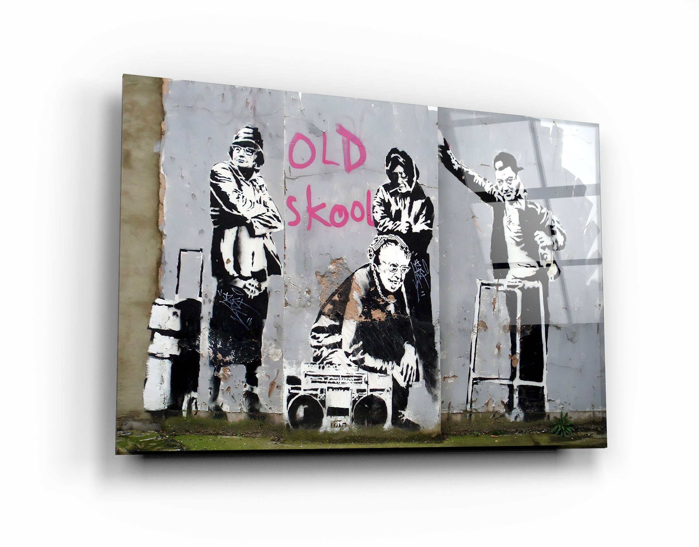 ・"Banksy - Old Skool"・Glass Wall Art | Artdesigna Glass Printing Wall Arts.