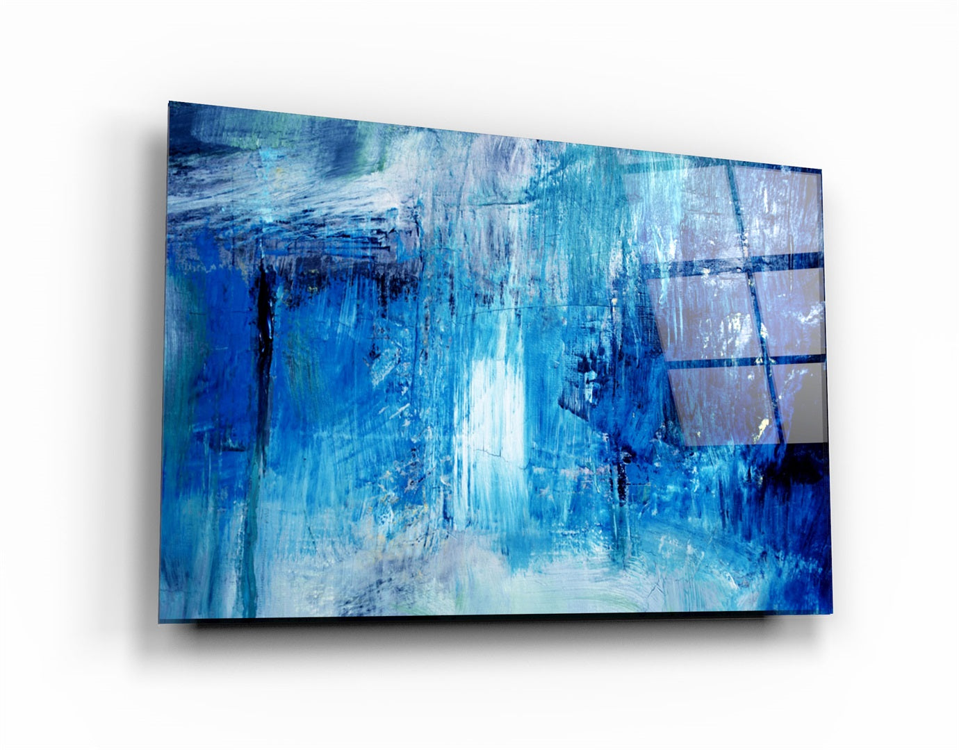 ・"Blue Fall"・Glass Wall Art | Artdesigna Glass Printing Wall Arts.
