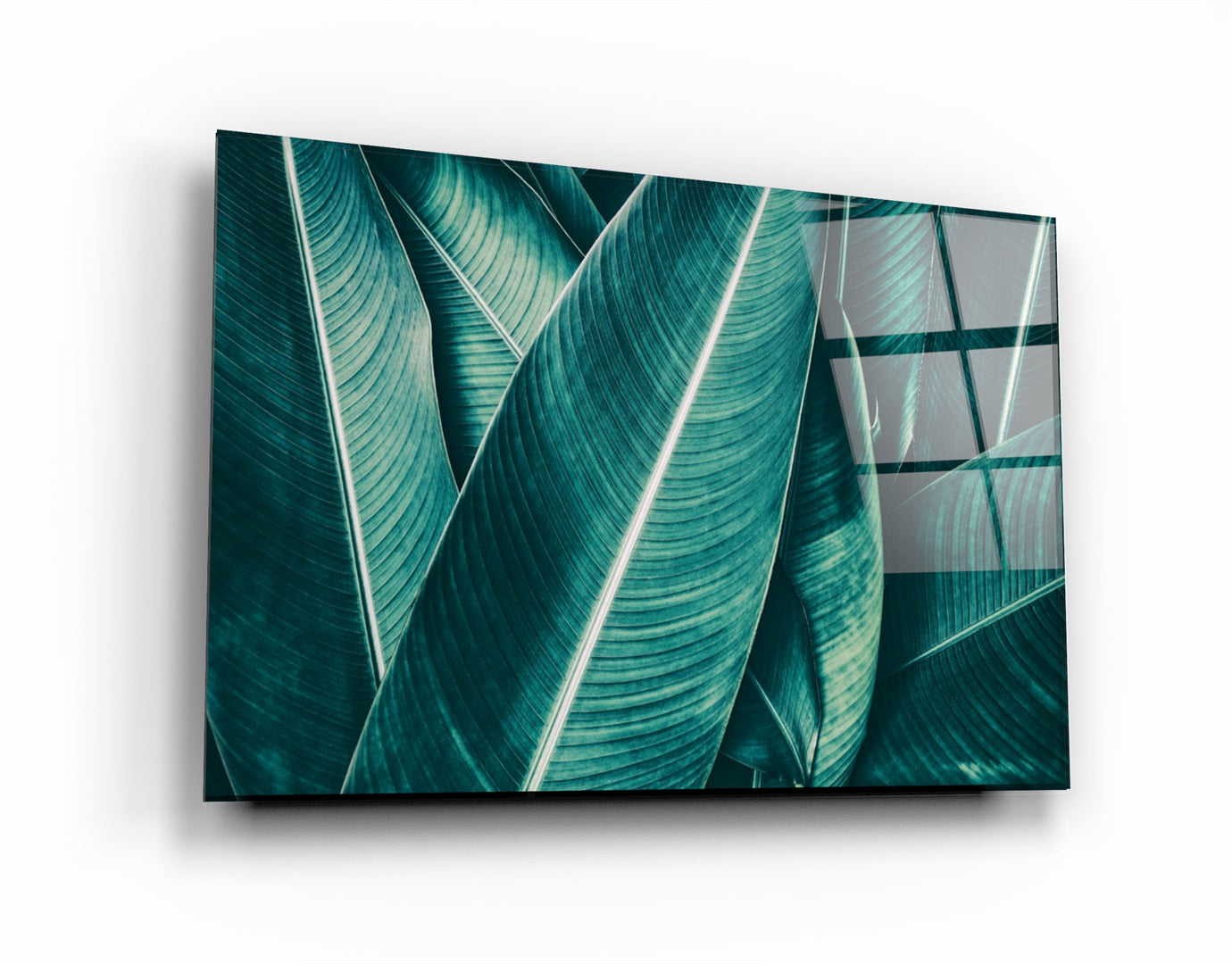 ・"Green Tropical Leaf 2"・Glass Wall Art | Artdesigna Glass Printing Wall Arts.