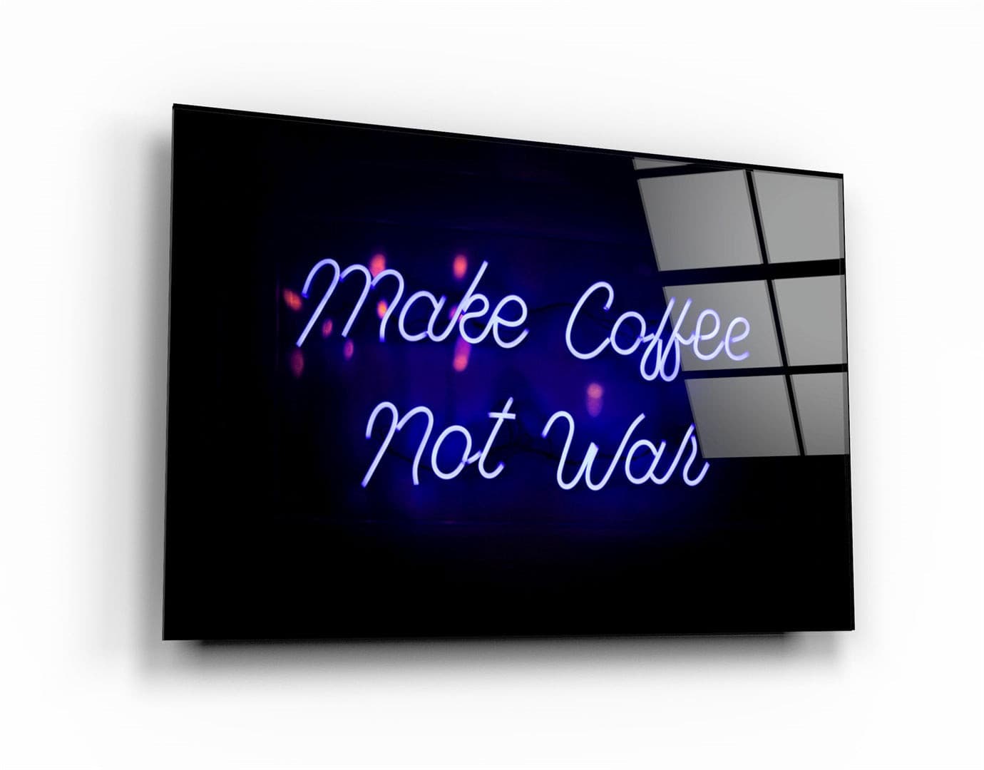 ・"Make Coffee, Not War"・Glass Wall Art | Artdesigna Glass Printing Wall Arts.