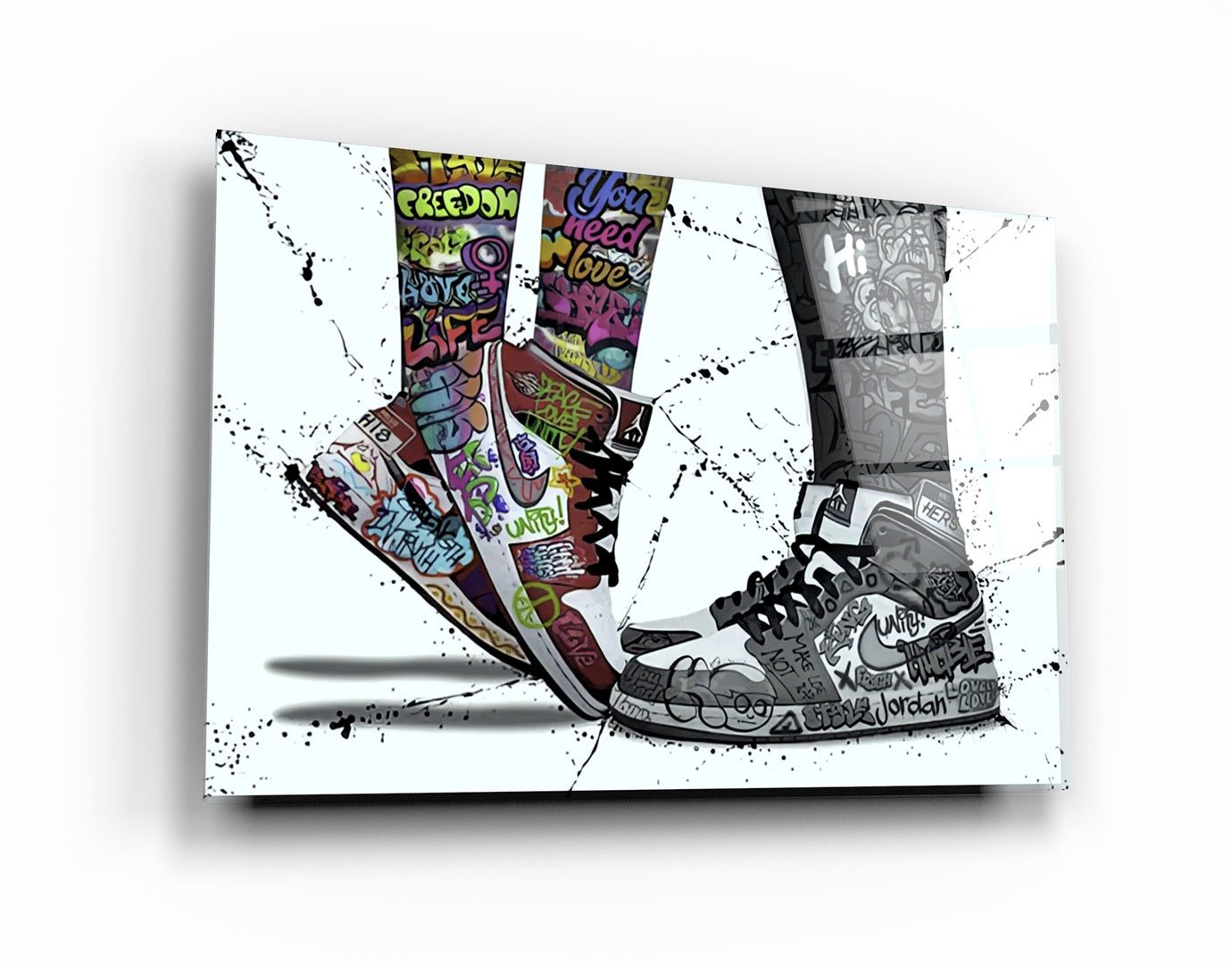 ・"Street Art Footwear V2"・Glass Wall Art | Artdesigna Glass Printing Wall Arts.
