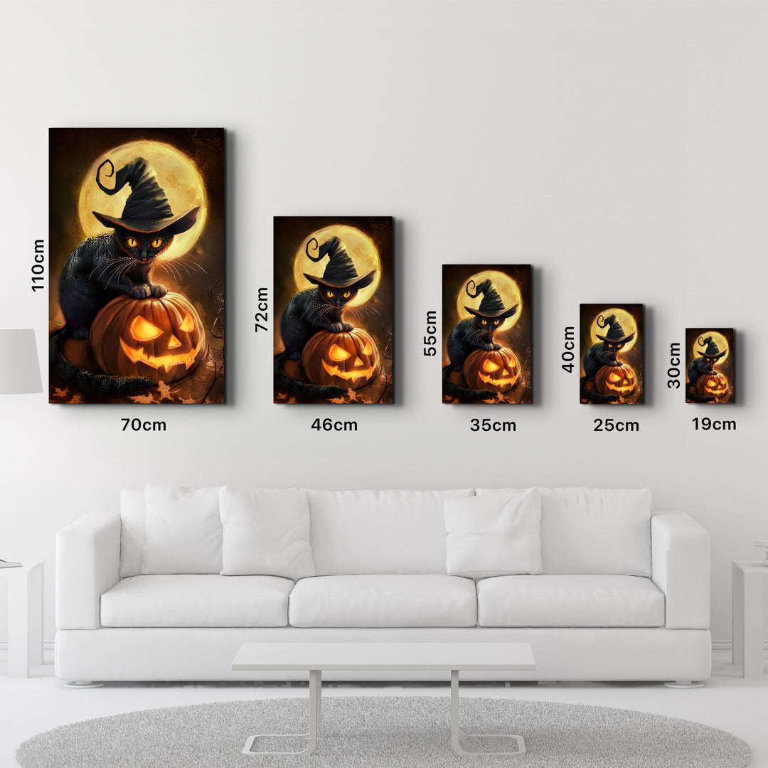 Kitty Witch | Halloween Glass Wall Art