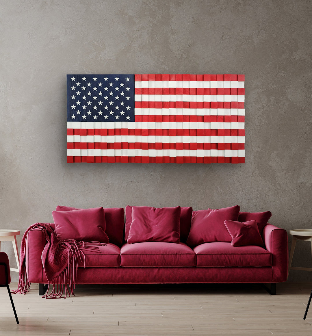 US Flag | Premium Wood Handmade Wall Sculpture - Limited Edition