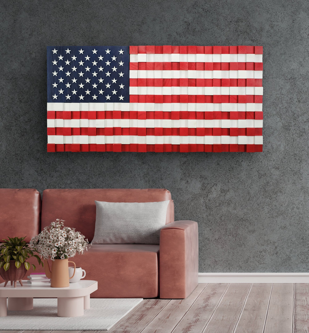 US Flag | Premium Wood Handmade Wall Sculpture - Limited Edition