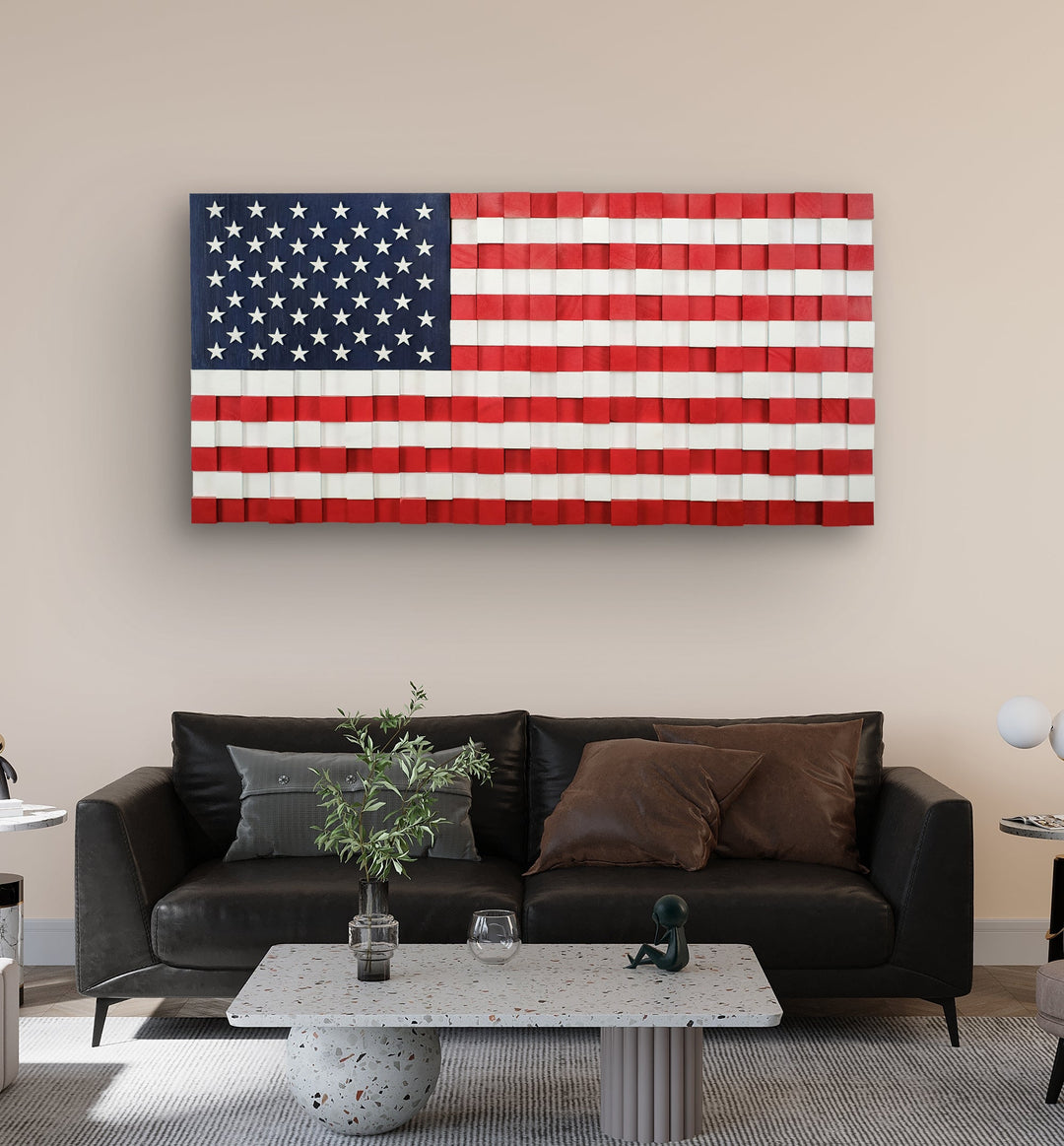 US Flag | Premium Wood Handmade Wall Sculpture - Limited Edition