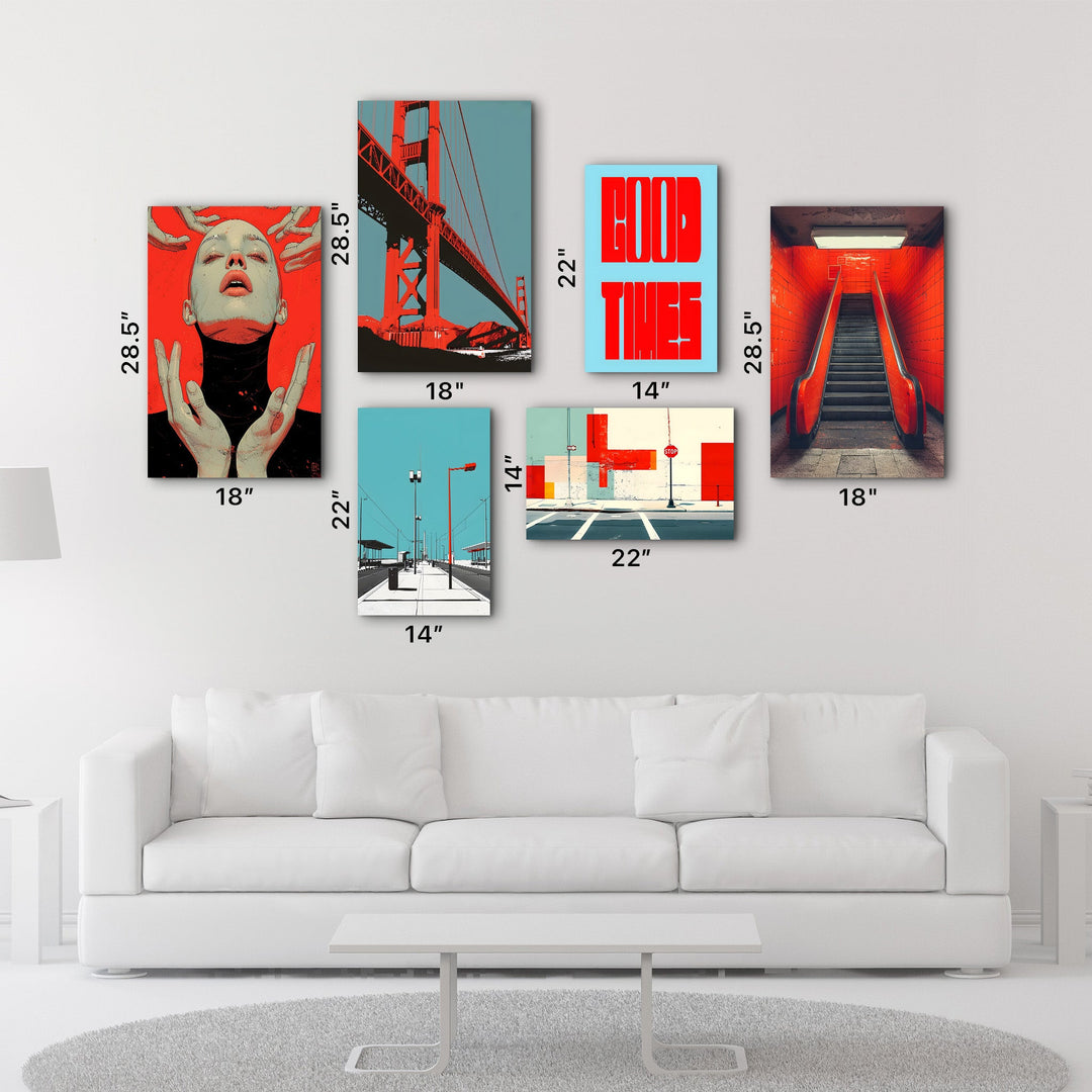 Urban Radiance & Architectural Harmony Gallery Glass Wall Art Set