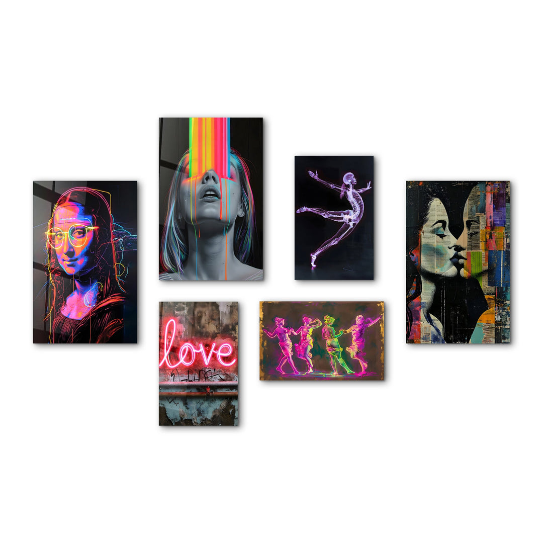 Neon Dreams & Urban Pop Gallery Glass Wall Art Set