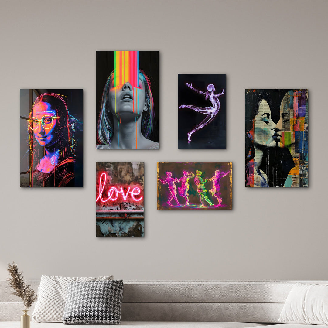 Neon Dreams & Urban Pop Gallery Glass Wall Art Set