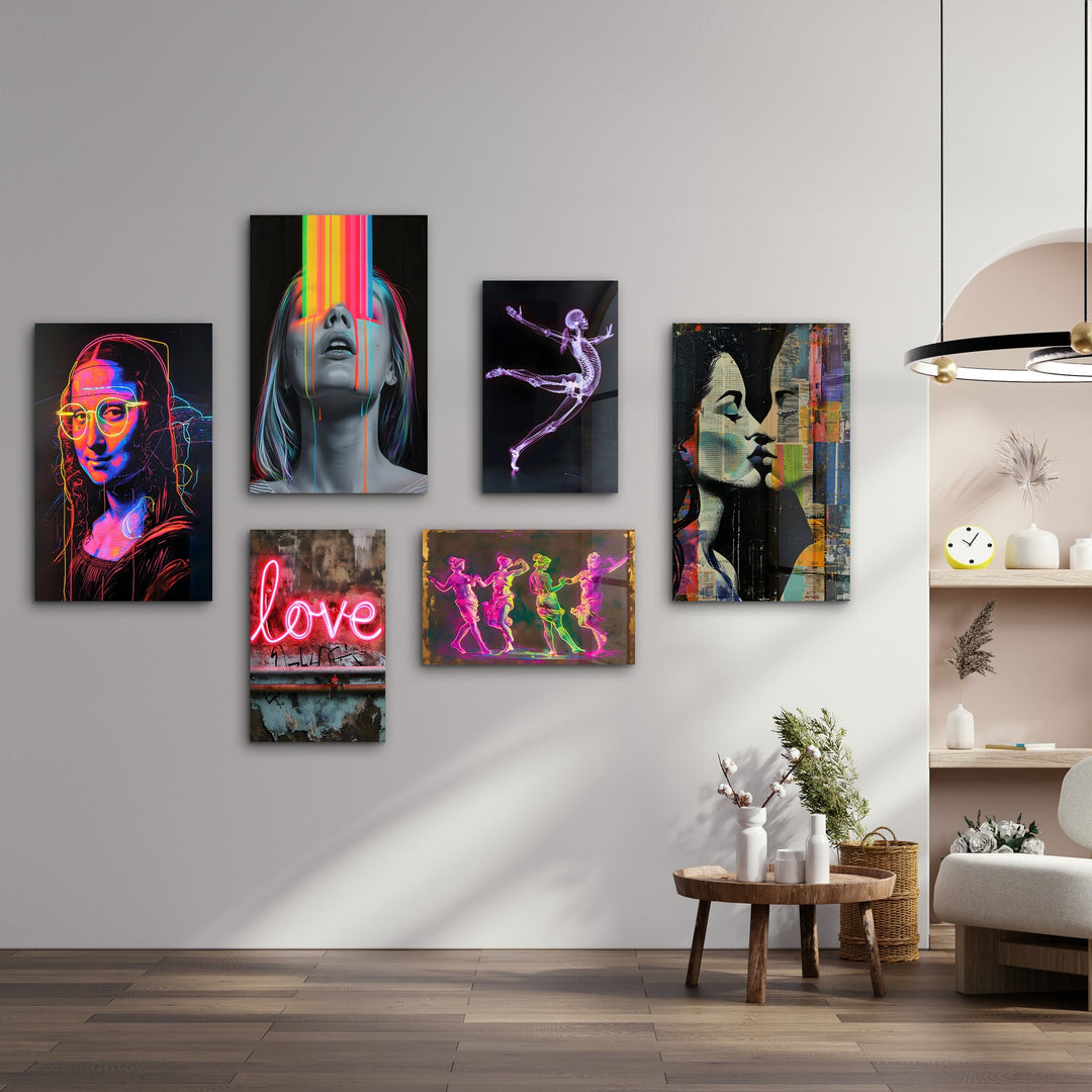 Neon Dreams & Urban Pop Gallery Glass Wall Art Set