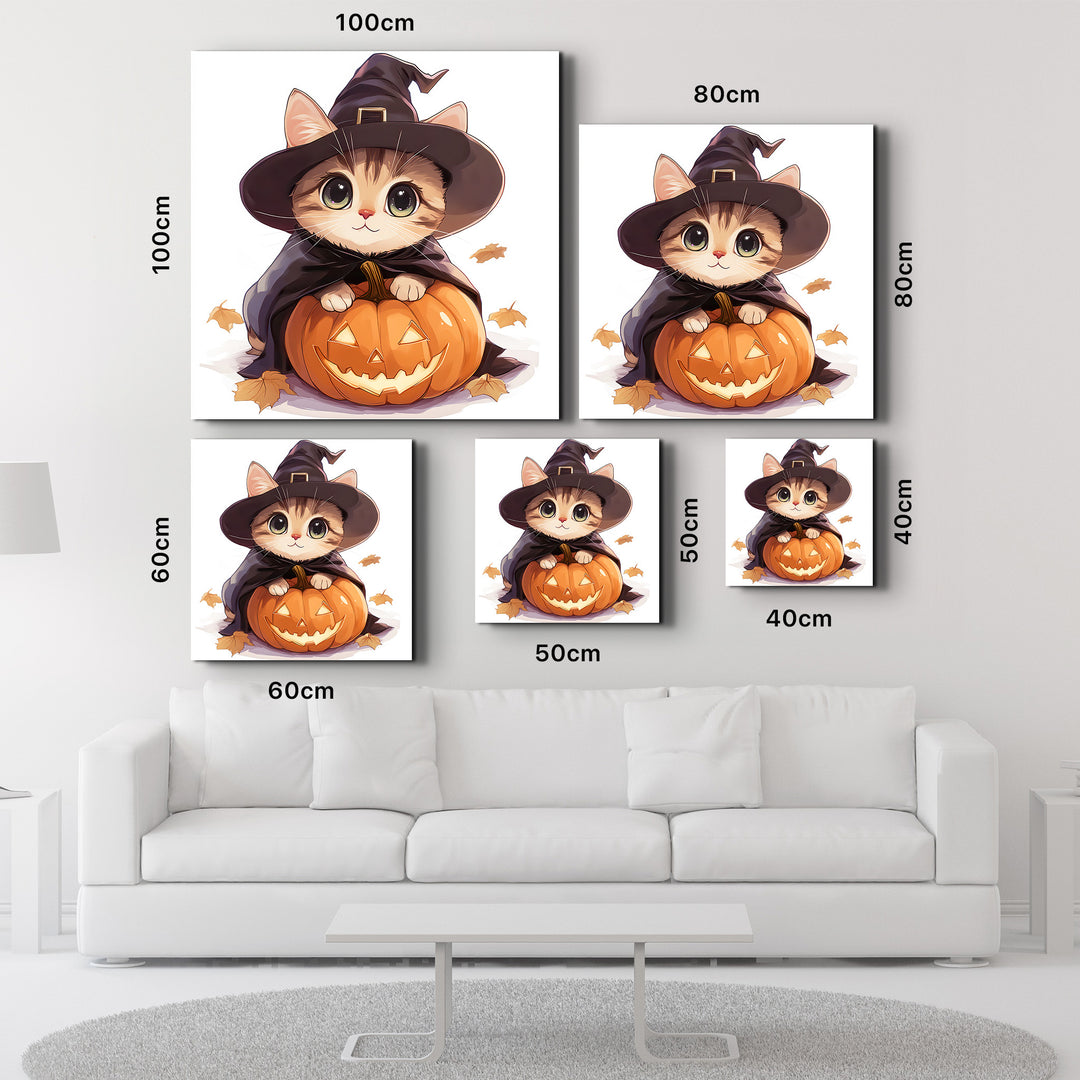 Kitten | Halloween Style Glass Wall Art