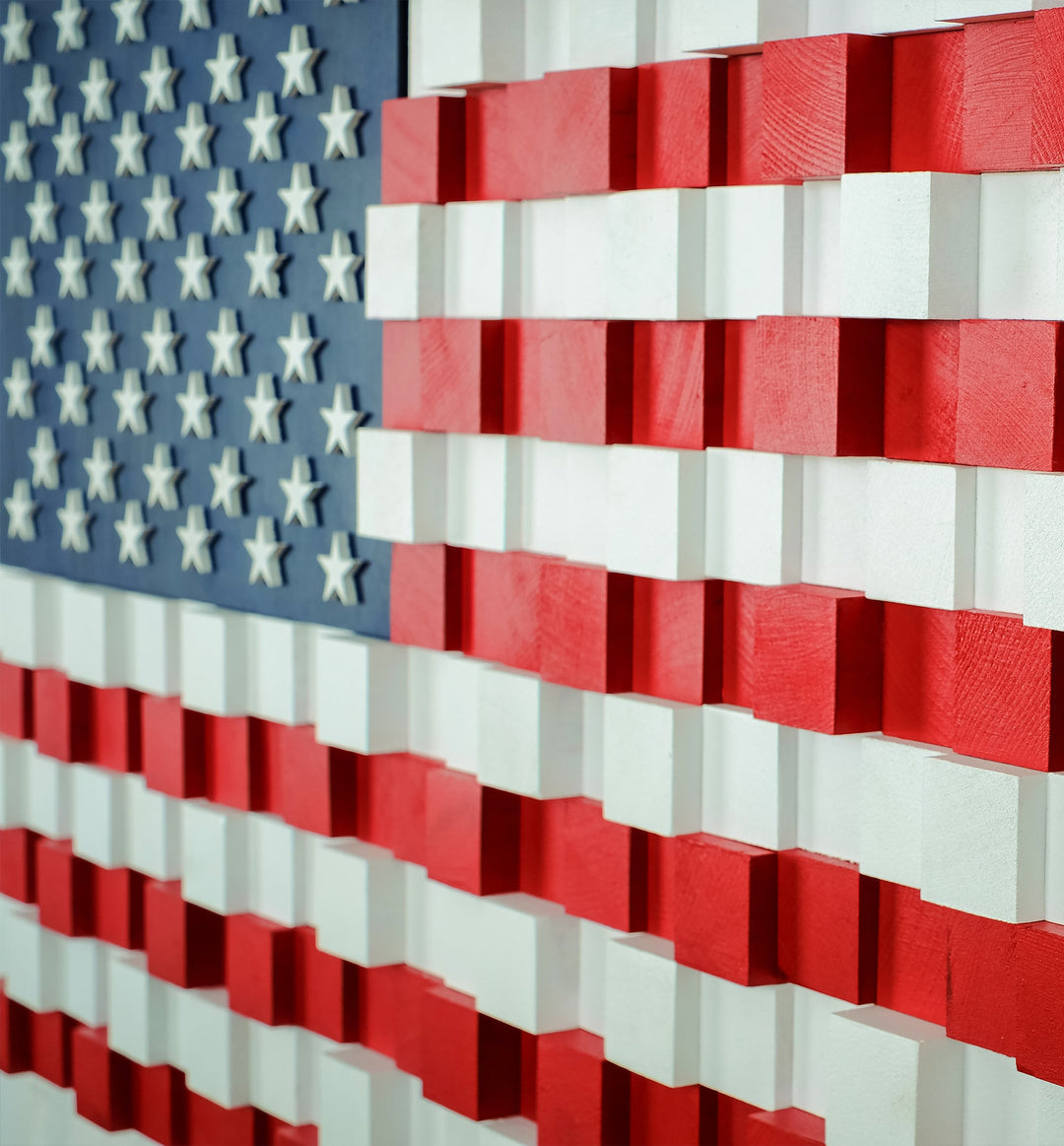 US Flag | Premium Wood Handmade Wall Sculpture - Limited Edition