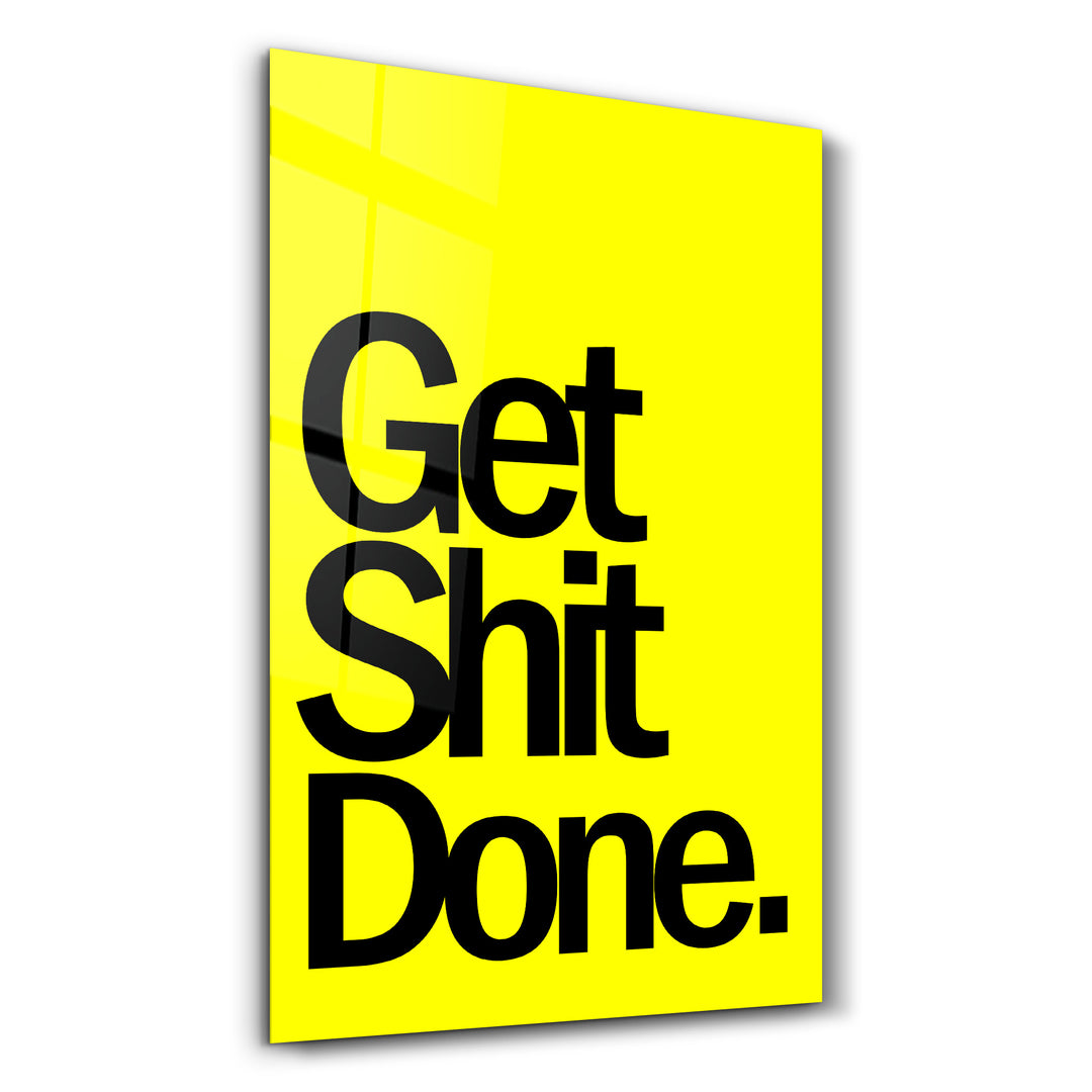 Get X Done Yellow | Designers Collection Glass Wall Art