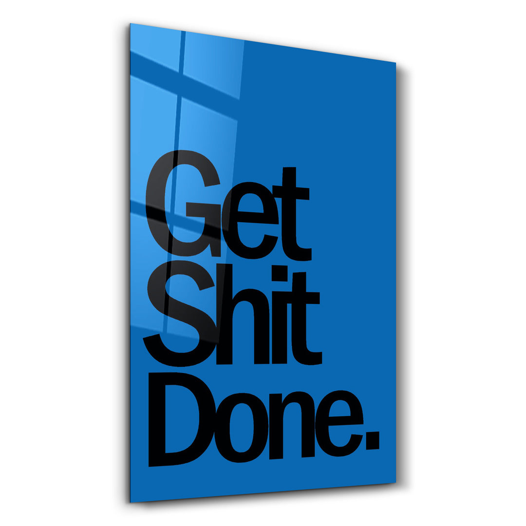 Get X Done Blue | Designers Collection Glass Wall Art