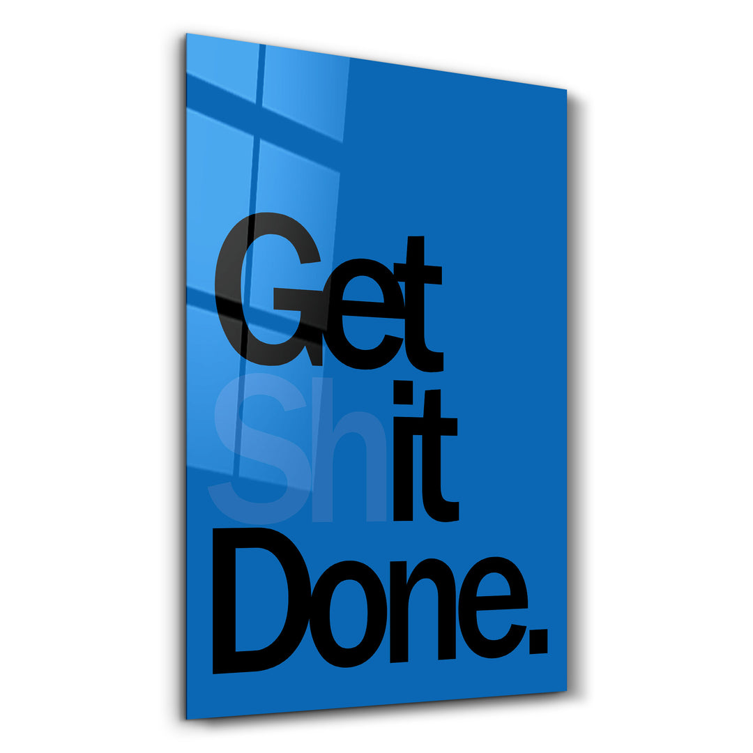 Get X Done Blue | Designers Collection Glass Wall Art